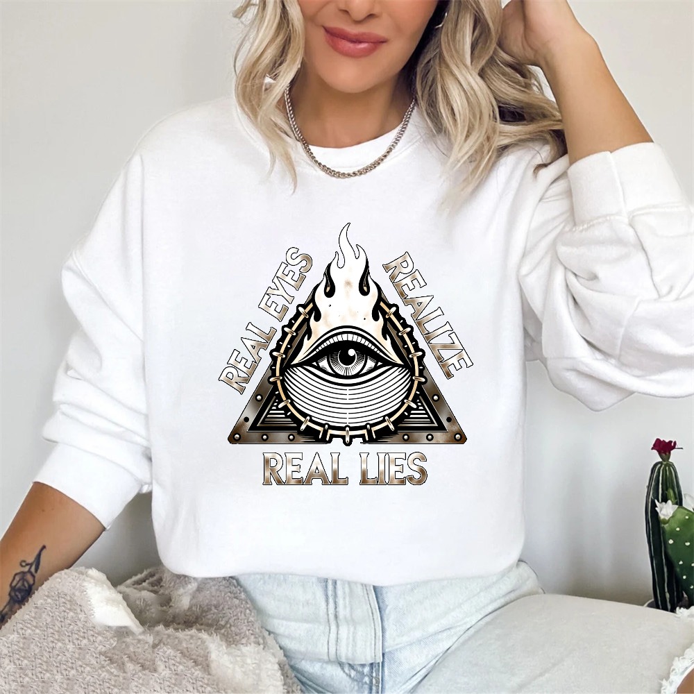 Dorawear™ All Seeing Eye Pyramid Symbol Real Lies Unisex Classic Sweatshirt