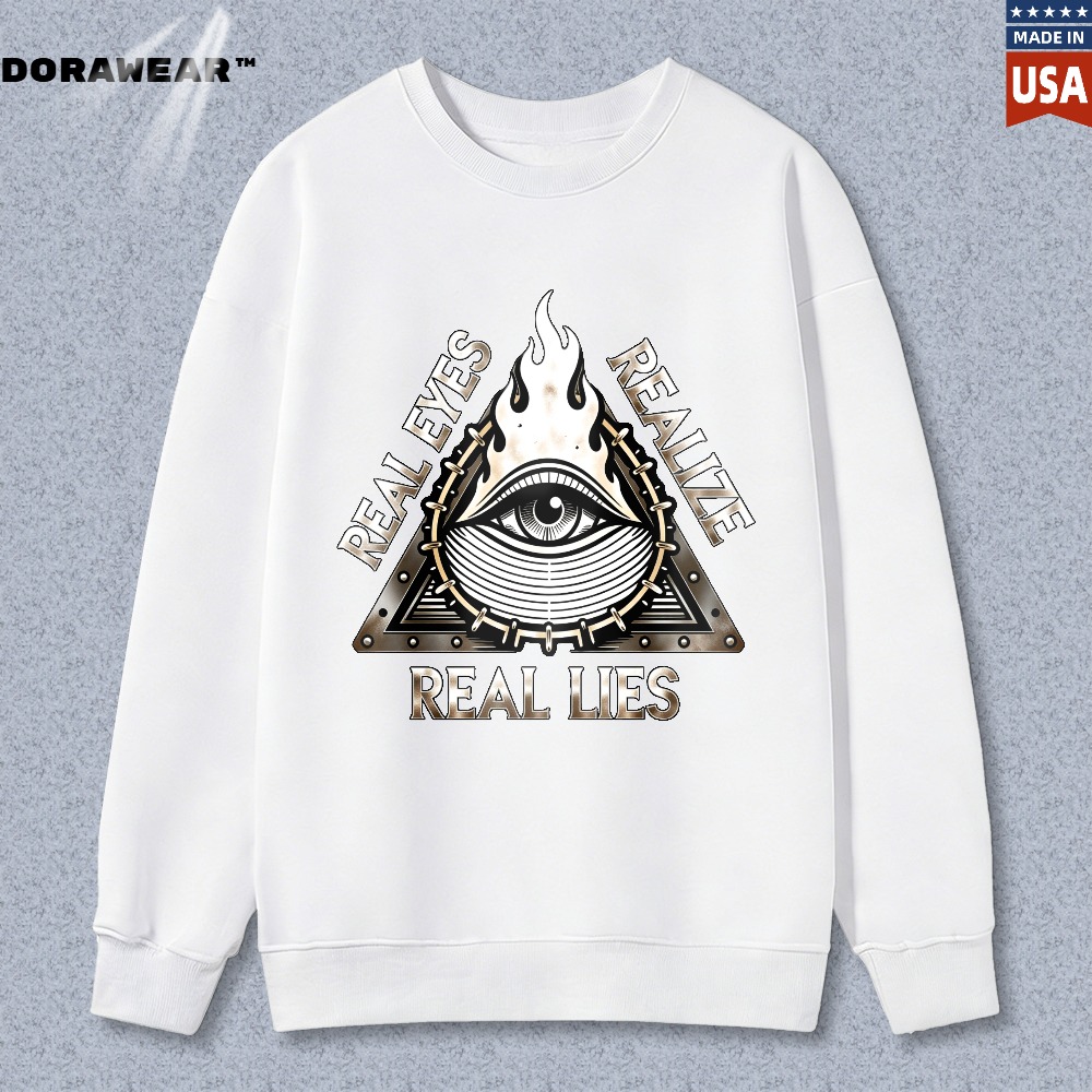 Dorawear™ All Seeing Eye Pyramid Symbol Real Lies Unisex Classic Sweatshirt