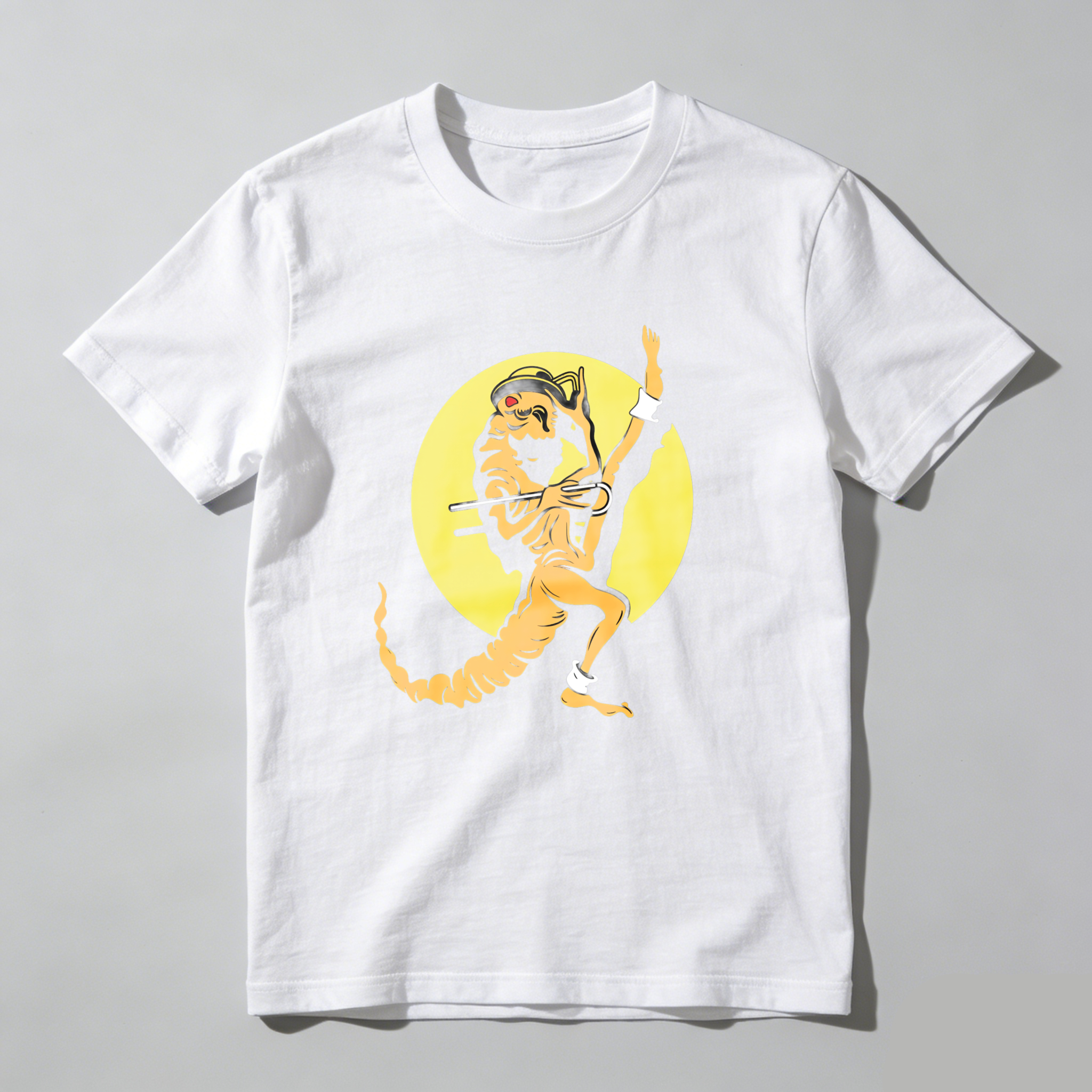 Dorawear™ Tiger Playing Flute In Moonlight T Shirt