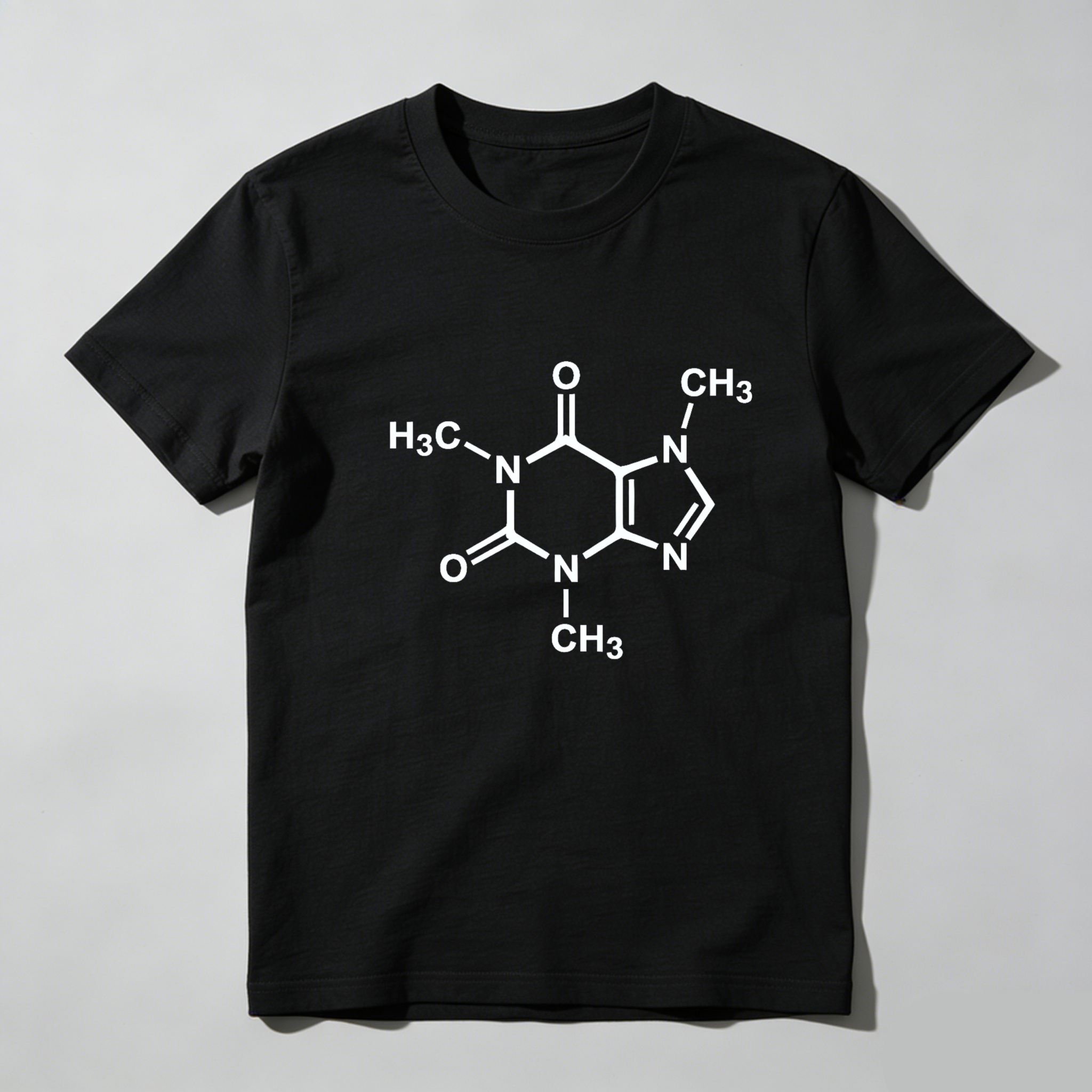 Dorawear™ Caffeine Molecule Design Pure Cotton Short Sleeve T Shirt-Dorawear
