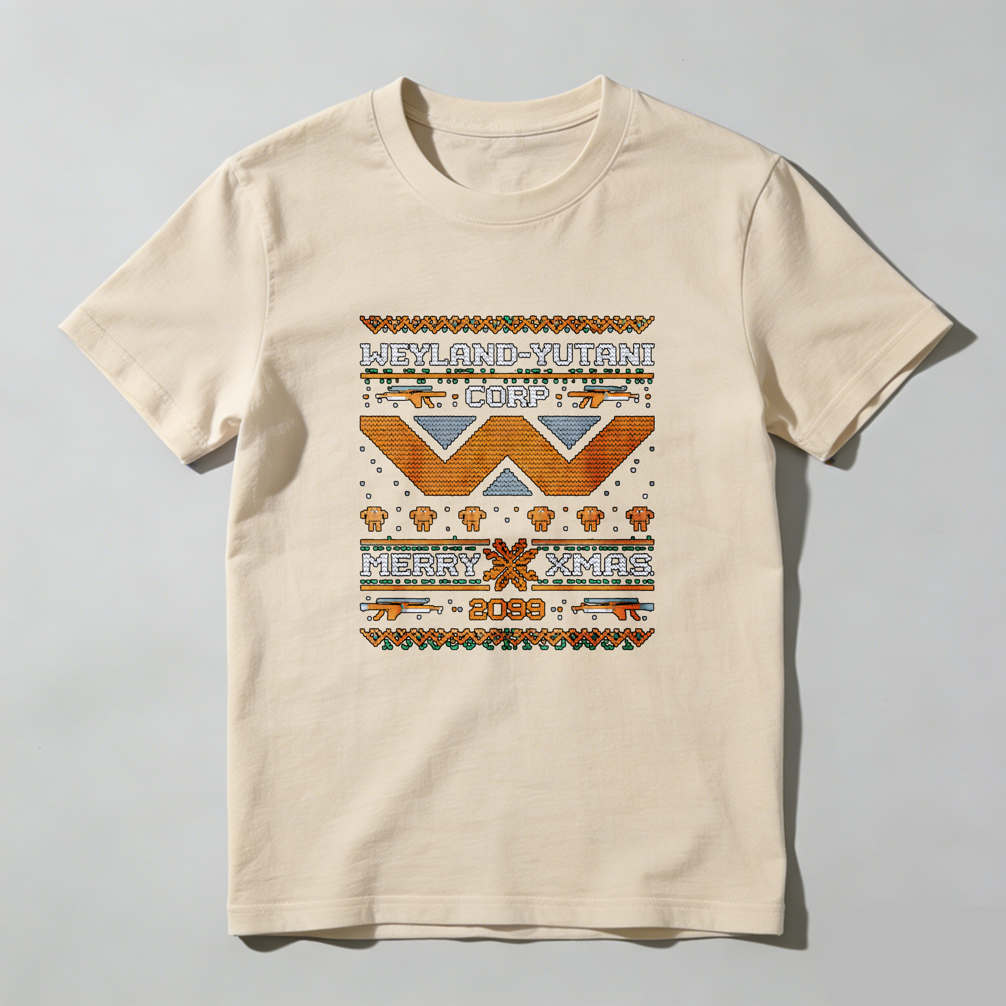 Dorawear™ Weyland Yutani Corp Merry Xmas 2099 Pure Cotton Short Sleeve T Shirt-Dorawear