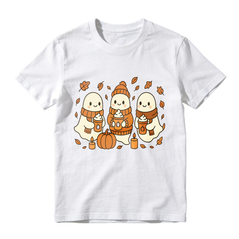 Cute Ghosts Pumpkin Fall Autumn Season, Unisex Classic T-shirt