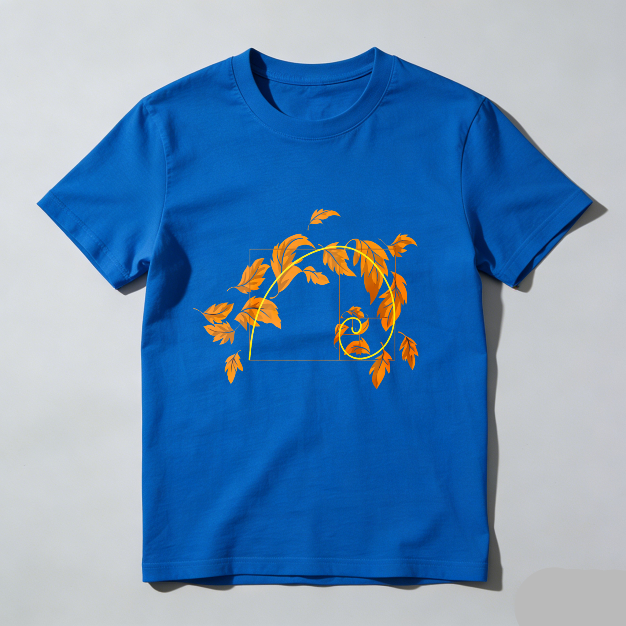 Dorawear Golden Leaves Spiral Design With Square Frame T Shirt