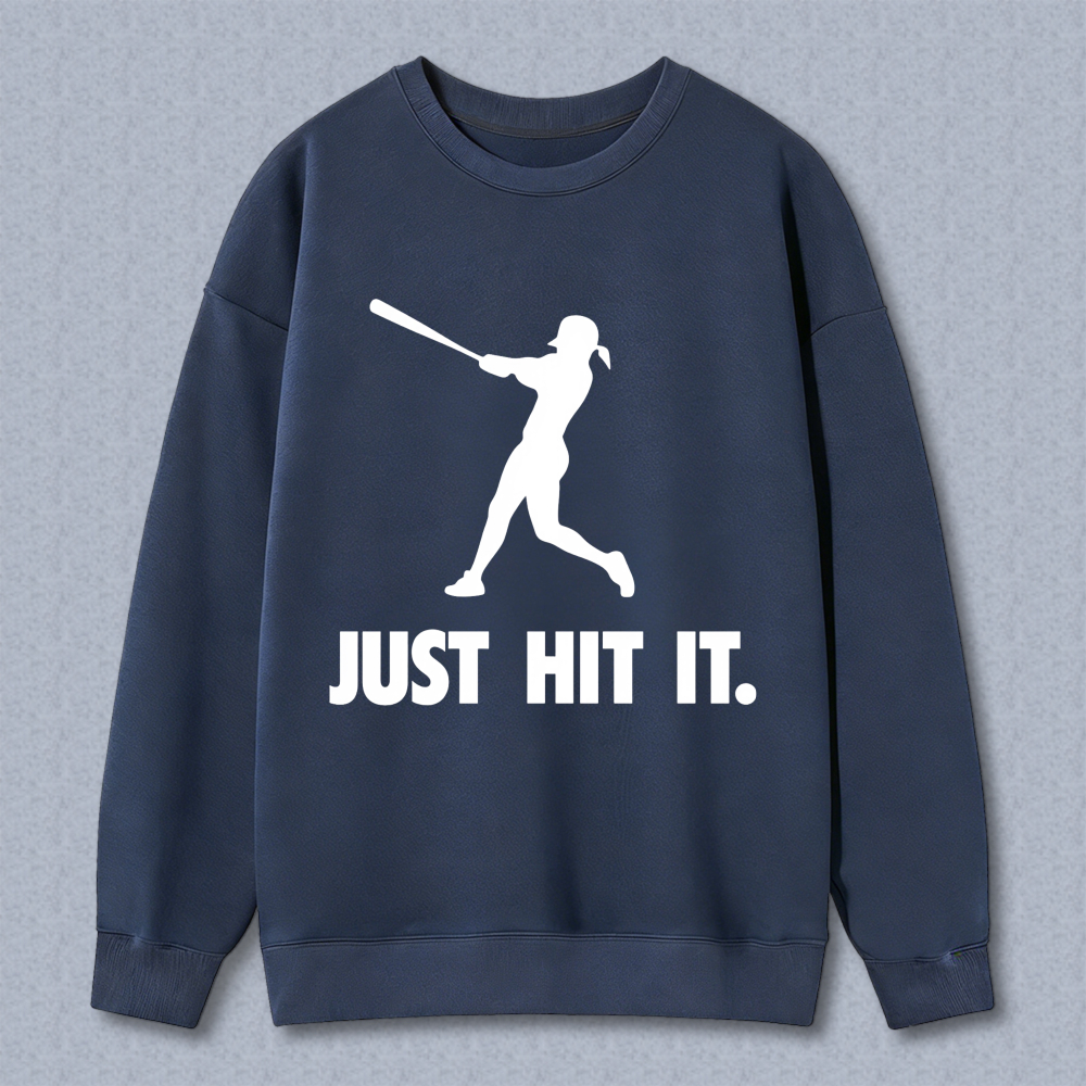 Dorawear™ Baseball Player Silhouette Just Hit It Unisex Classic Sweatshirt