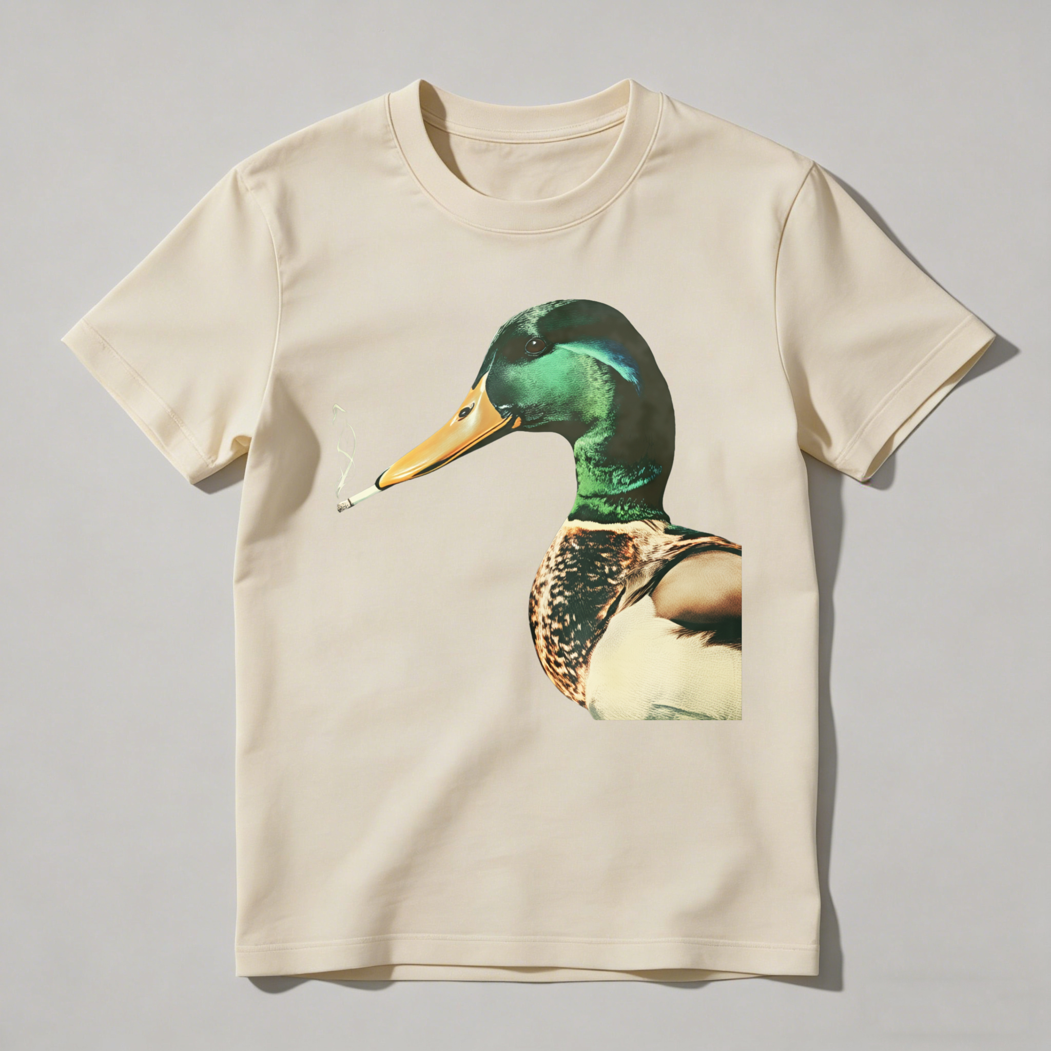 Dorawear™ Duck Smoking Cigarette Realistic Print T Shirt