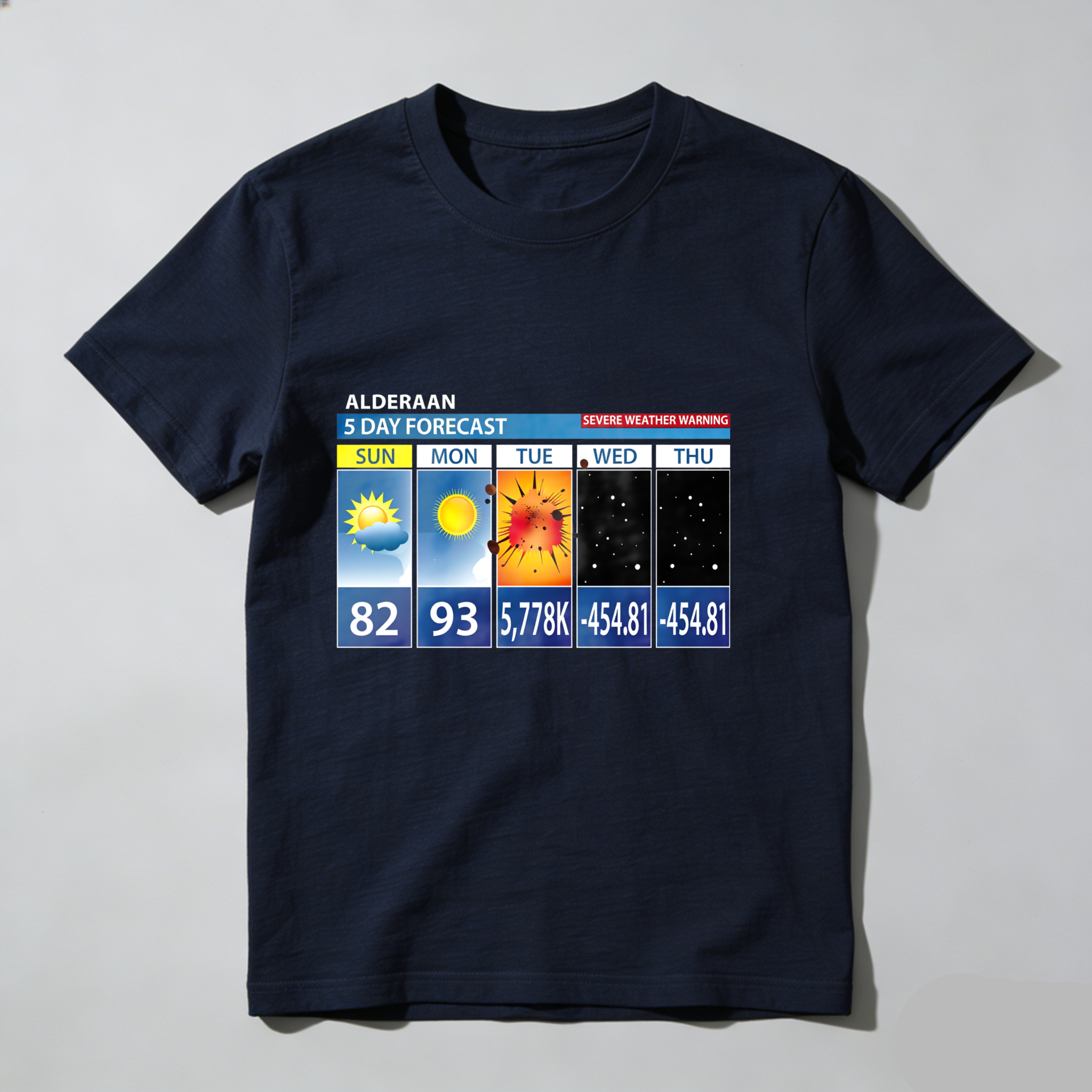 Dorawear™ Alderaan Weather Forecast With Extreme Temperatures T Shirt