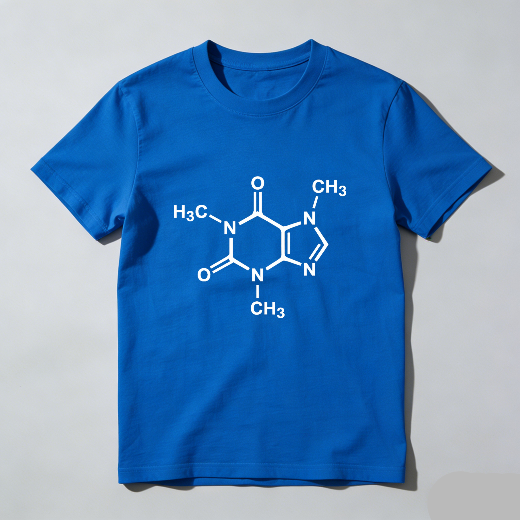 Dorawear™ Caffeine Molecule Design Pure Cotton Short Sleeve T Shirt-Dorawear