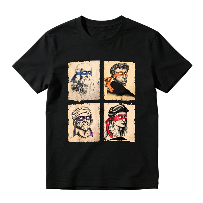 Dorawear™ Four Historical Figures With Colorful Eye Patches Unisex Classic T-shirt