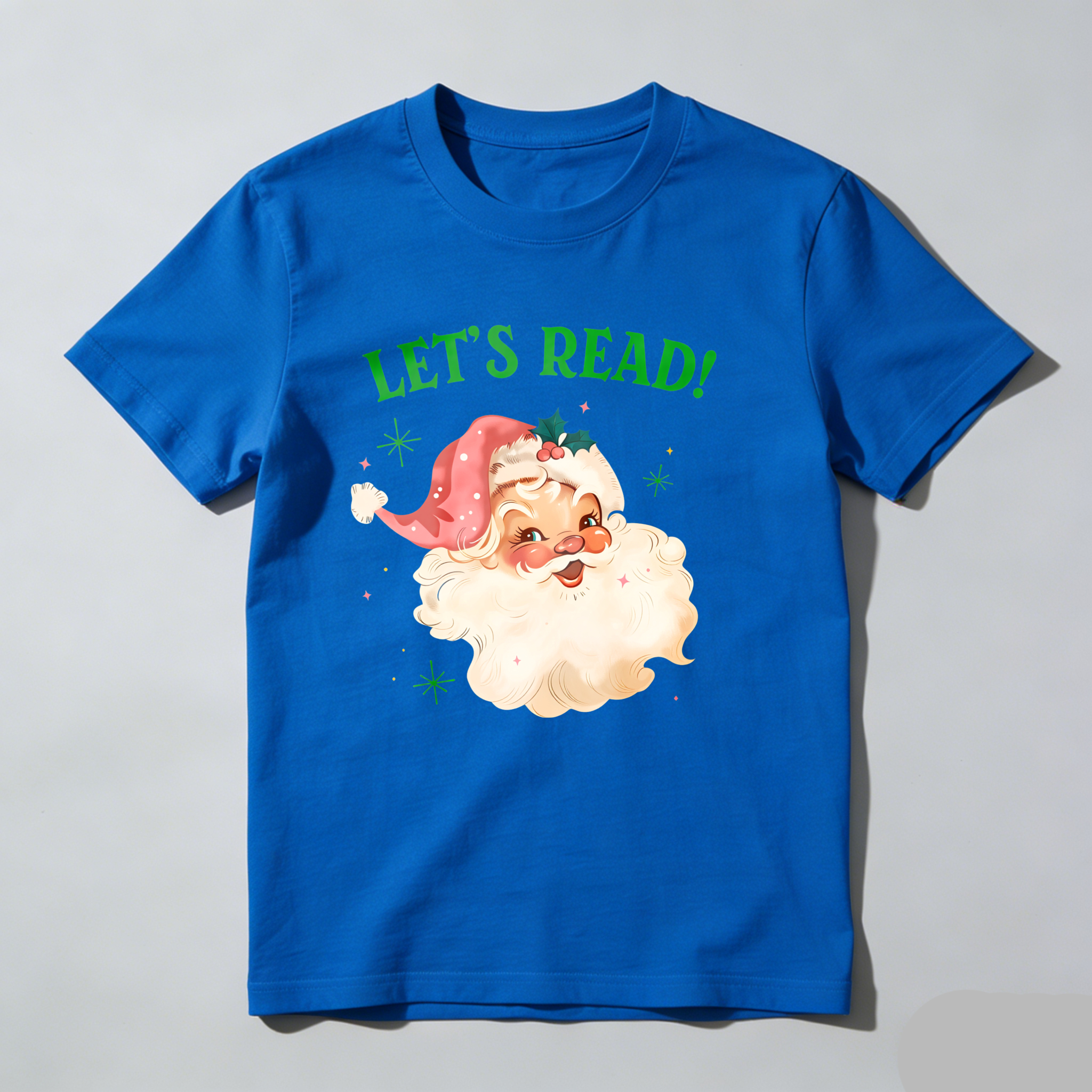 Dorawear™ Let's Read Santa With Snowflakes T Shirt