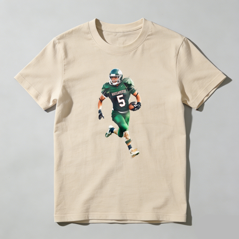 Dorawear™ Football Player In Green Uniform Running T Shirt