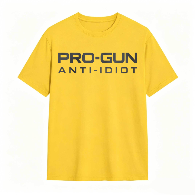 Pro-Gun Anti-Idiot Graphic Print Cotton Shirt