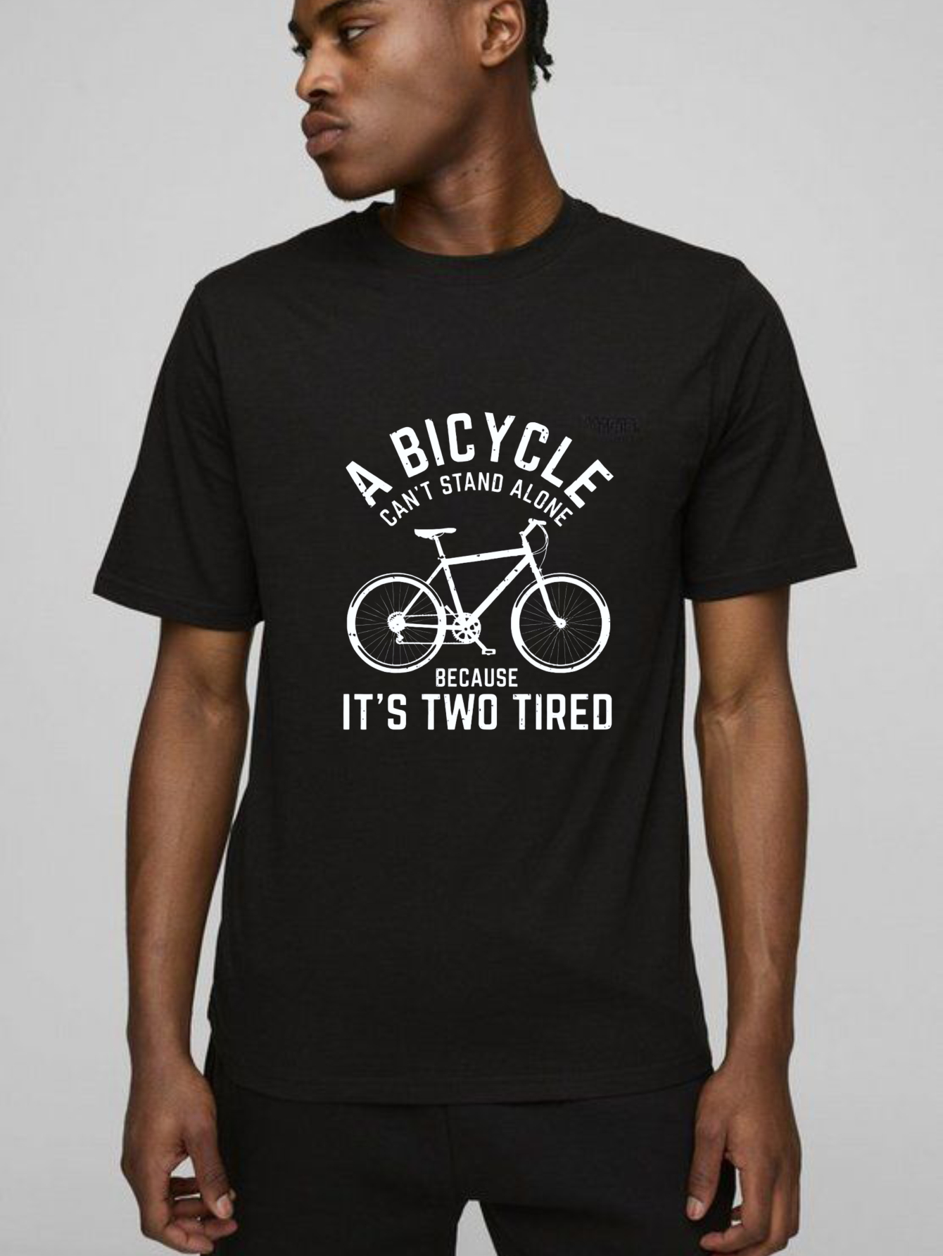 Dorawear Bicycle Cant Stand Alone Because Its Two Tired Pure Cotton Short Sleeve T Shirt