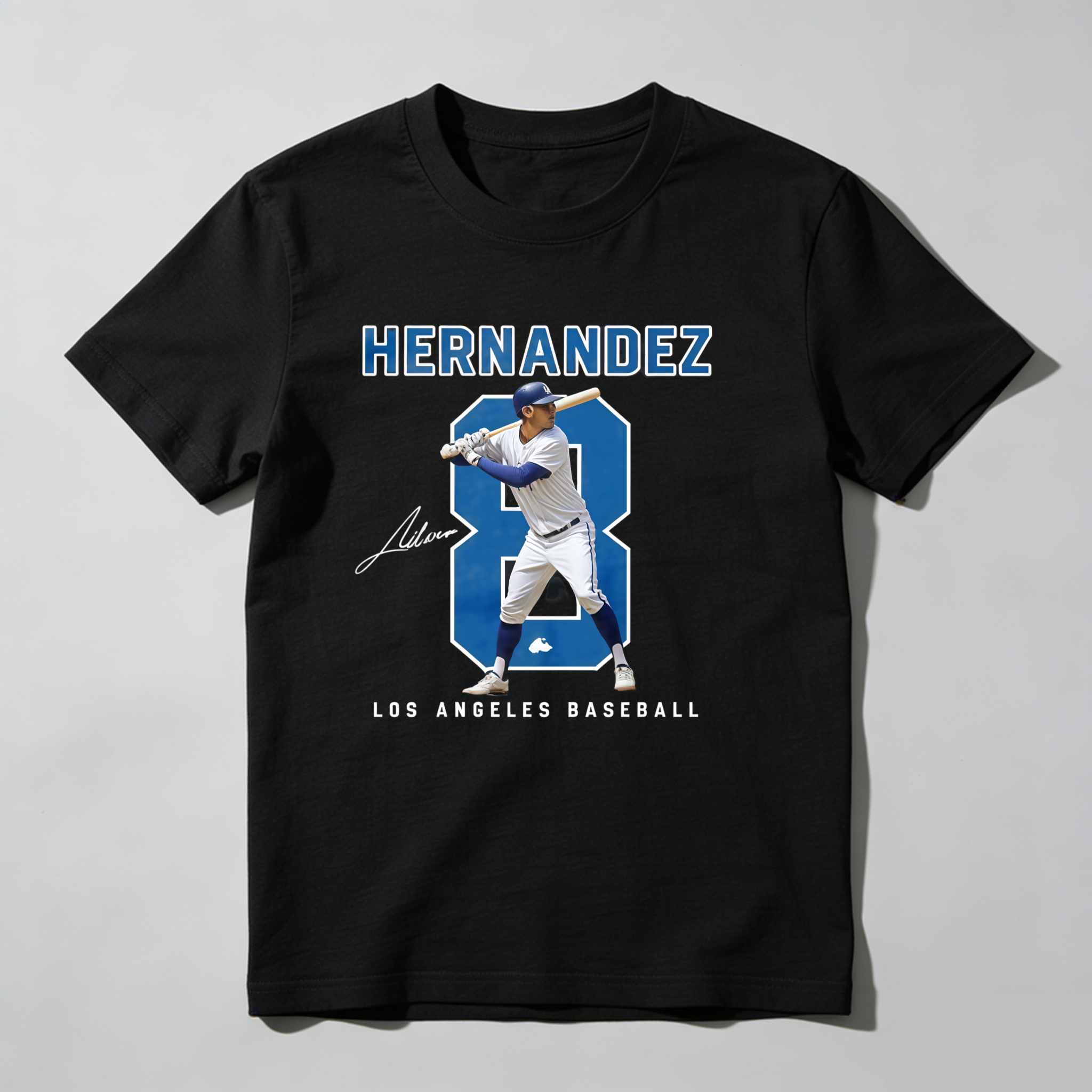 Dorawear™  Hernandez Number Eight Baseball Player Signature Los Angeles T Shirt
