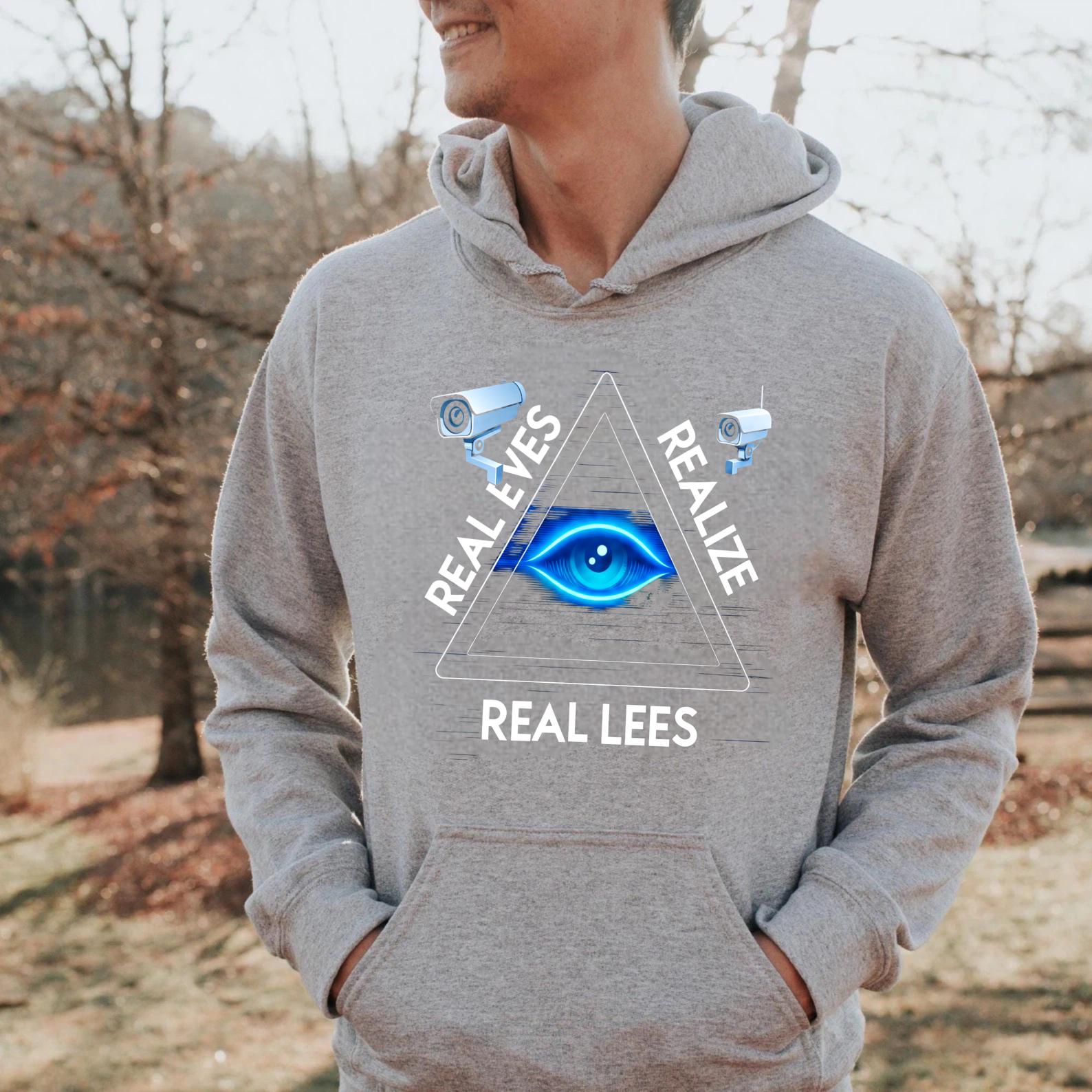 Dorawear™ Real Eyes Realize Real Lees Hoodie With Eye And Camera Design Black Sweatshirt For Men Women Unisex Fashion Streetwear Casual Wear-Dorawear
