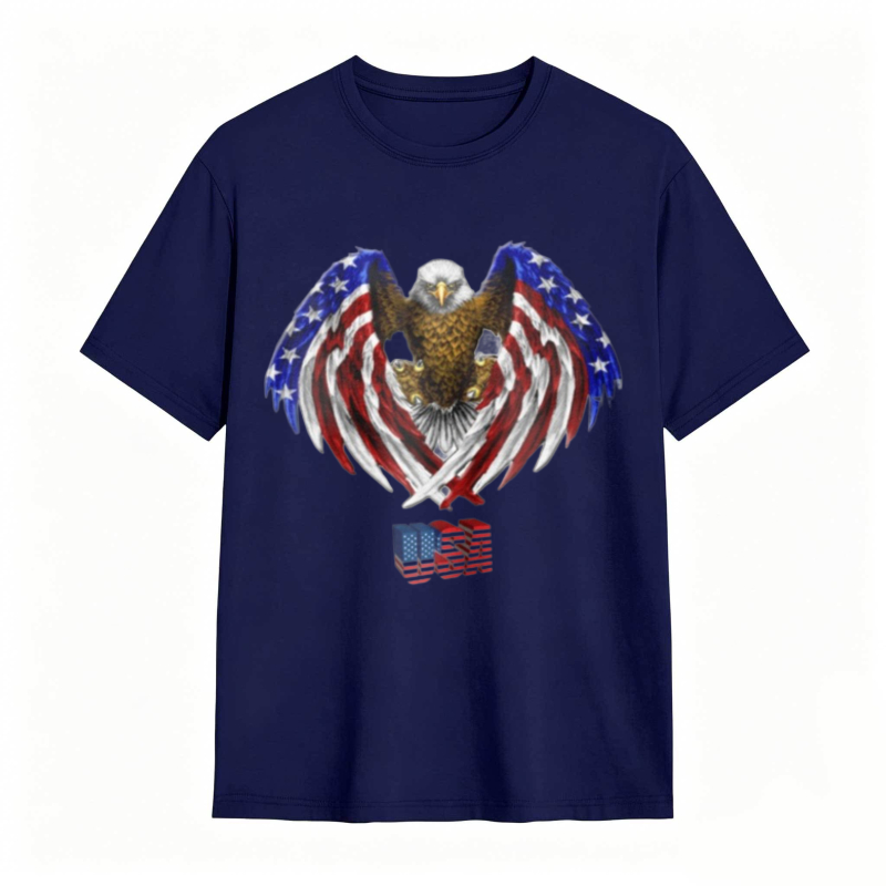 American Eagle With Flag Wings And Usa Flag T-shirt