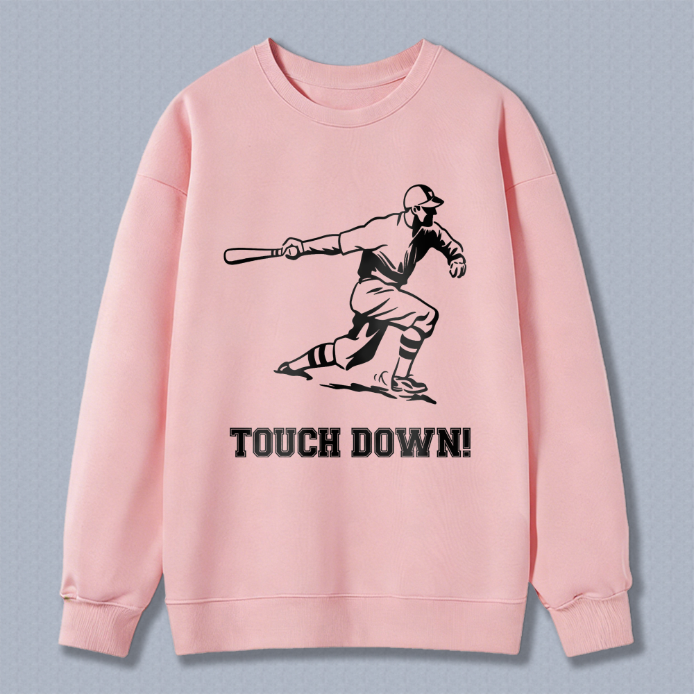 Dorawear™ Baseball Player Swinging Bat Touch Down Unisex Classic Sweatshirt
