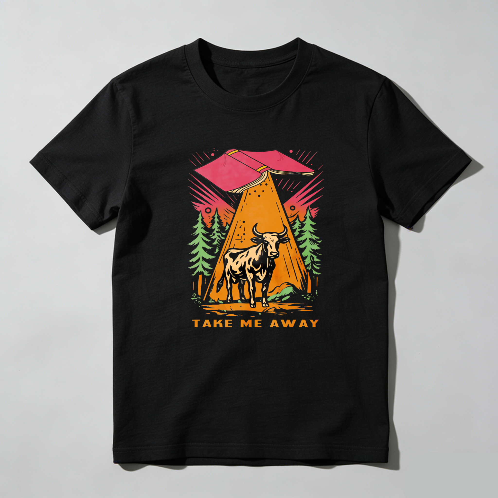 Dorawear Tent Bull Trees Mountain Sky Adventure Take Me Away T Shirt
