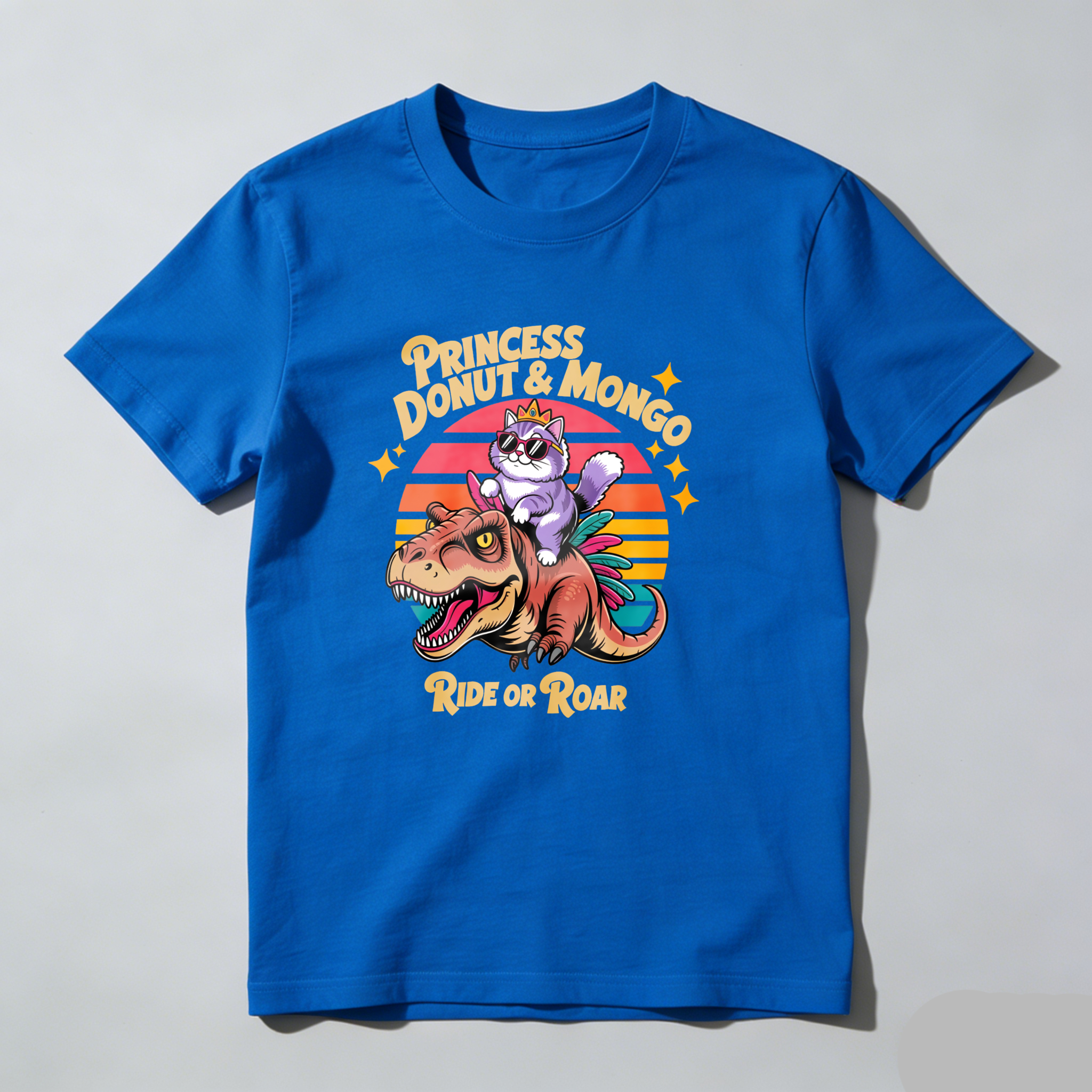 Dorawear™ Princess Donut Mongo Ride Or Roar Dinosaur Cat T Shirt