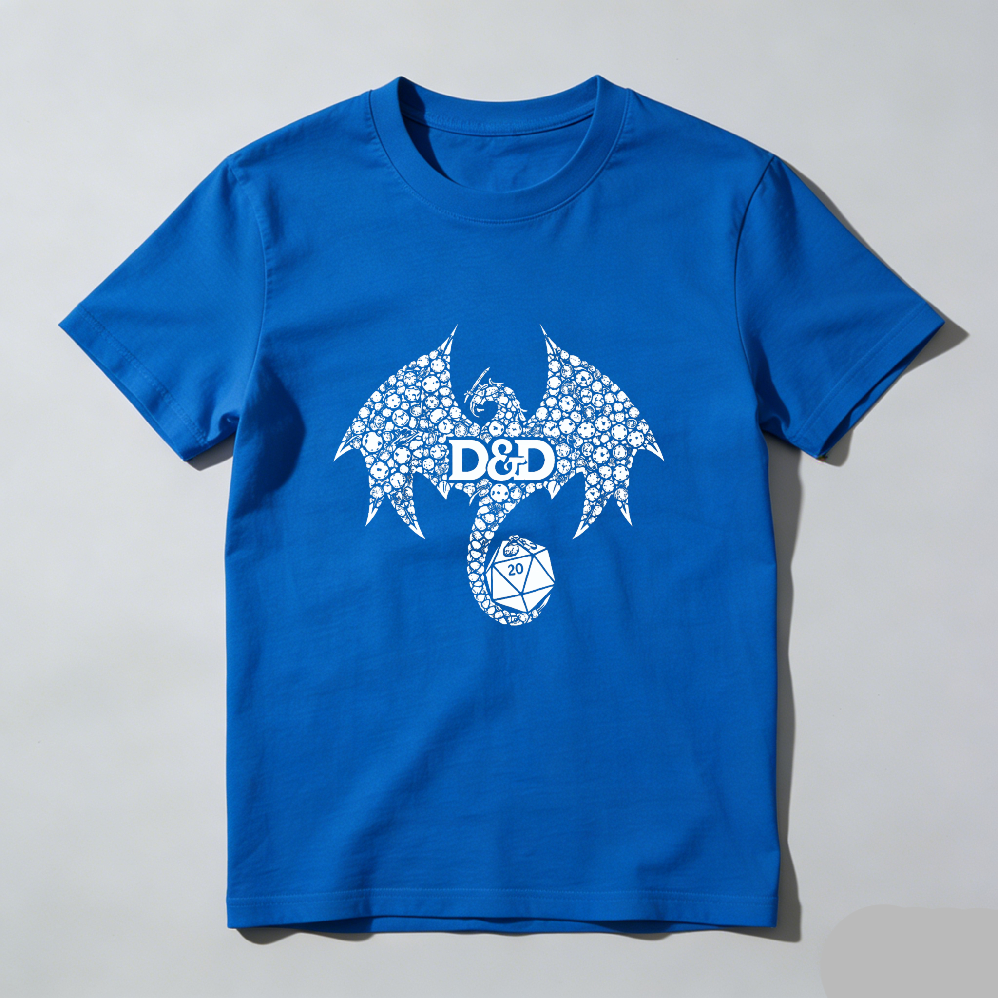 Dorawear™ Dragon Dnd Dice Pattern Pure Cotton Short Sleeve T Shirt-Dorawear