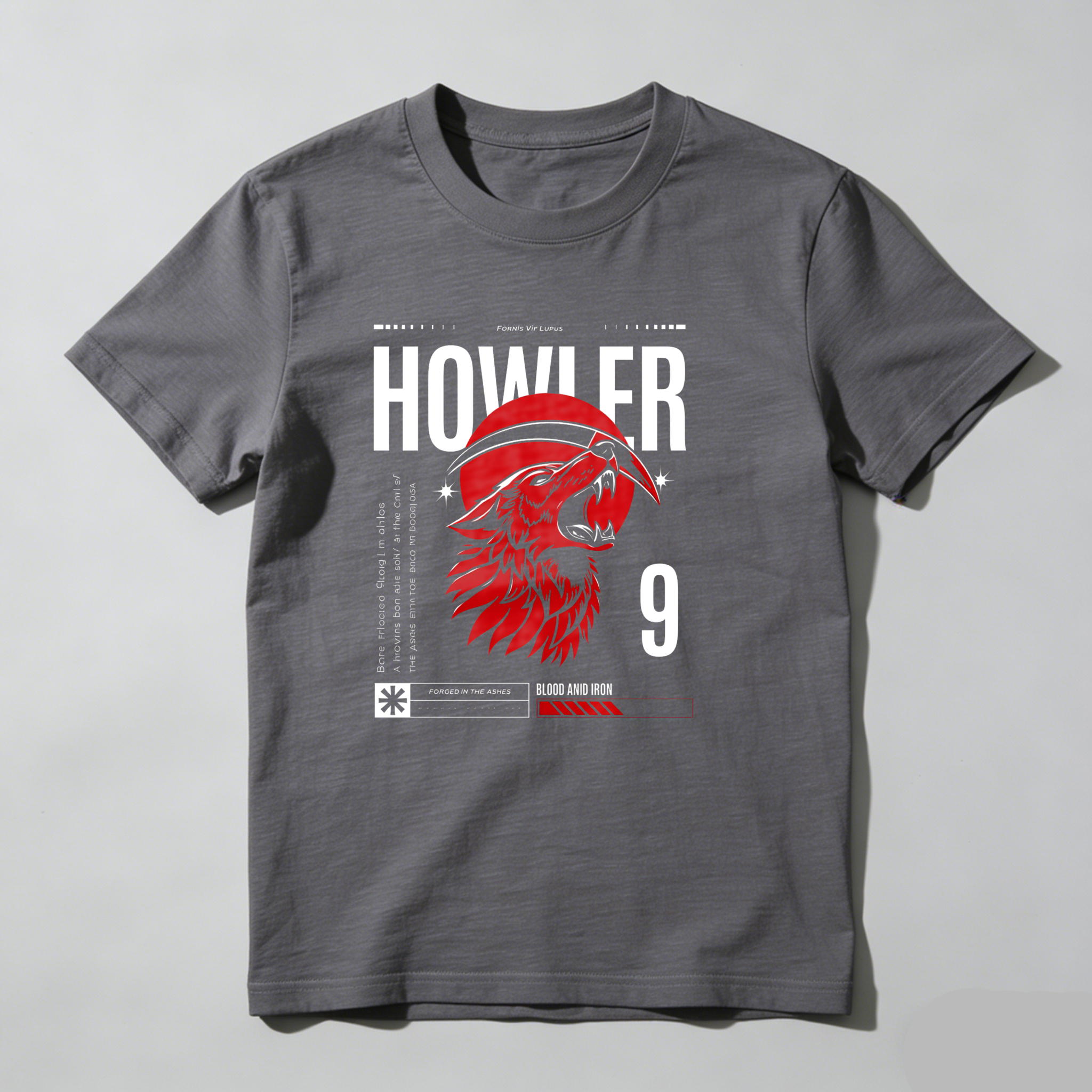 Dorawear™ Howler Wolf Head Number Nine Design T Shirt