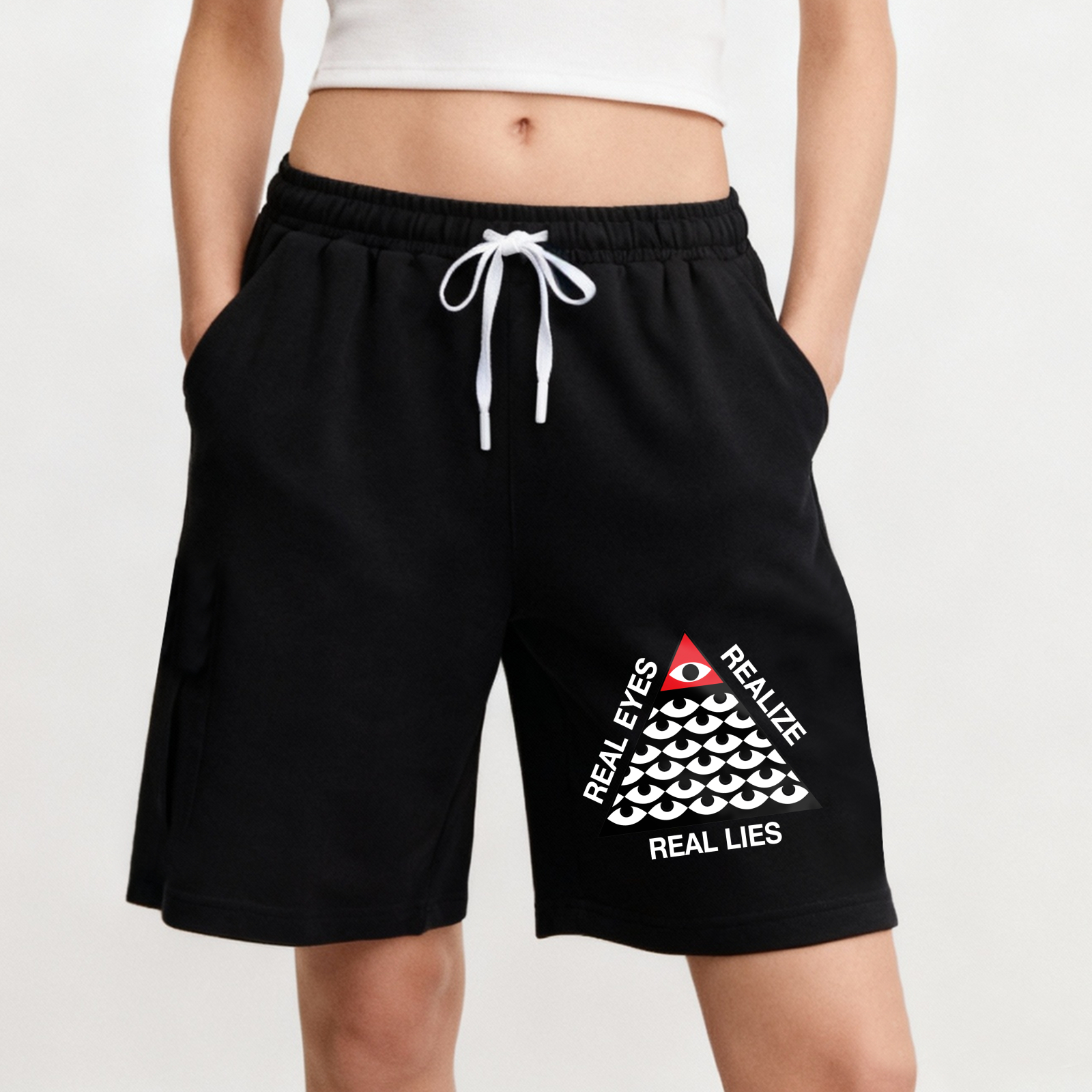 Dorawear™ Real Eyes Realize Real Lies Pyramid Eye Pattern Shorts-Dorawear