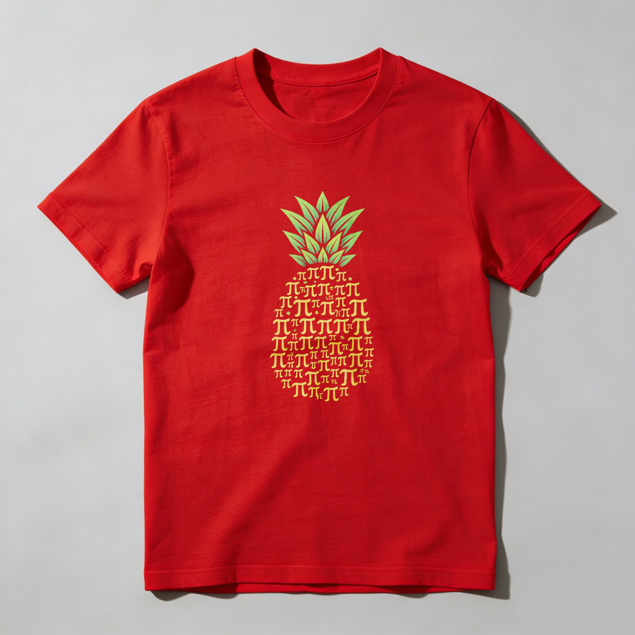 Dorawear™ Pineapple Pi Symbol Design Pure Cotton Short Sleeve T Shirt-Dorawear