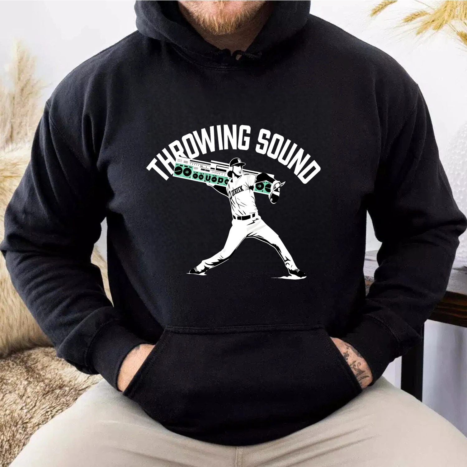 Dorawear™ Throwing Sound Baseball Player Graphic Hoodie Unisex Sweatshirt Casual Wear For Men And Women-Dorawear