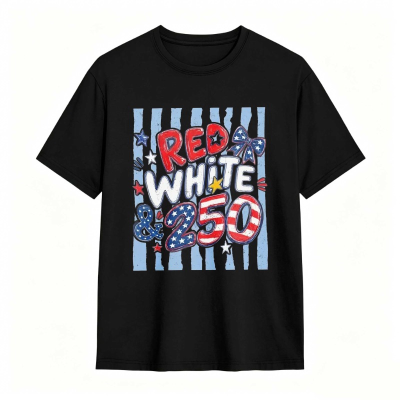 Red White And 250 American Flag Stars And Stripes Patriotic Design T-shirt