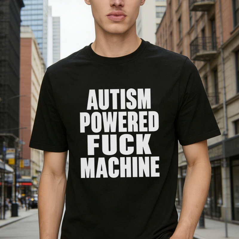 Autism Powered Funny Quote Graphic T-shirt
