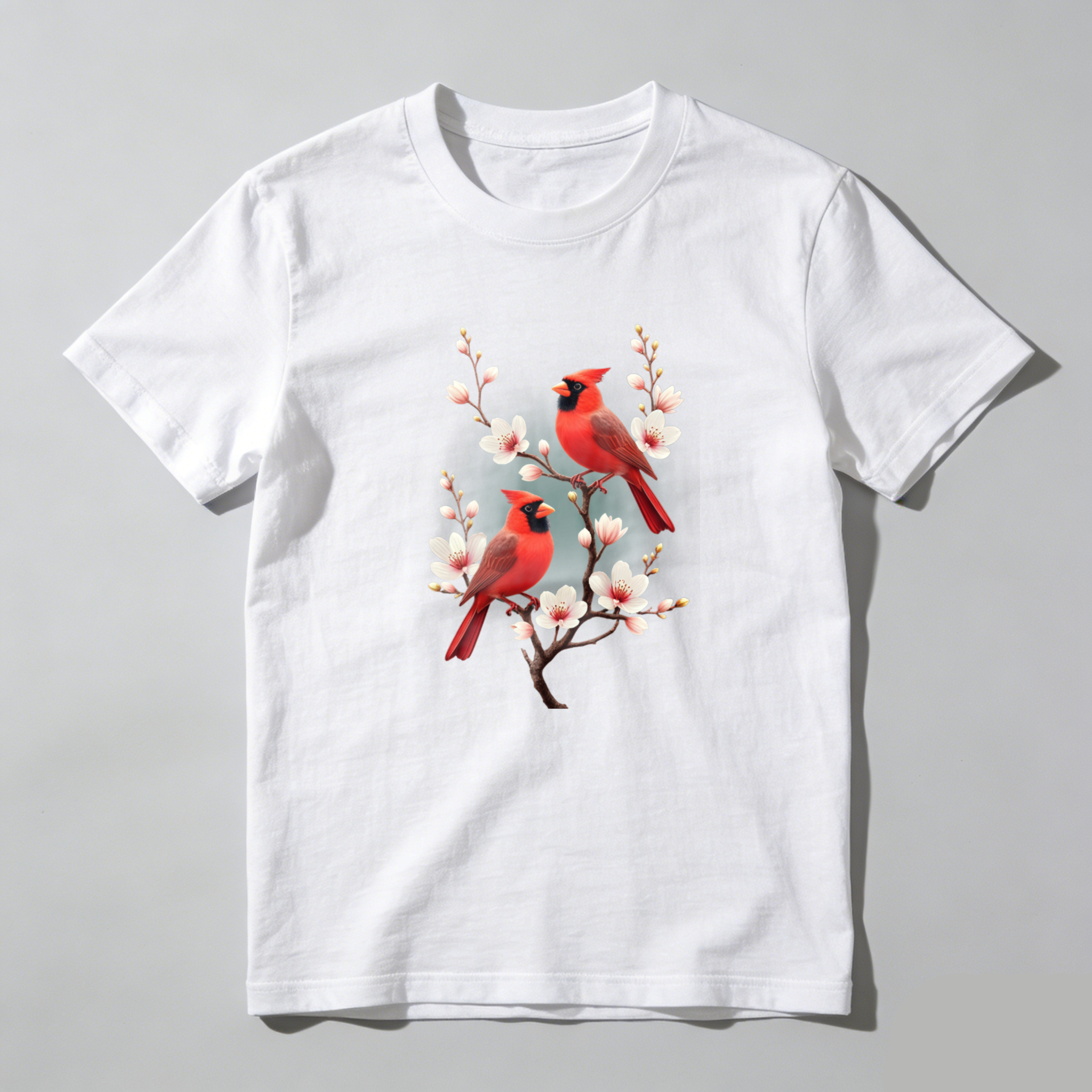 Dorawear™  Red Birds On Blossom Branch T Shirt