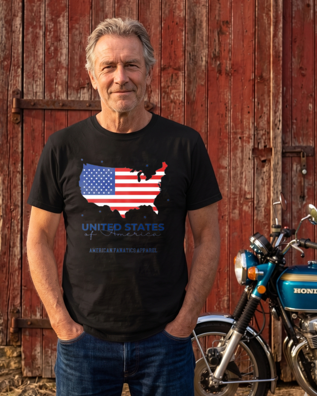 United States Map With American Flag Design T-shirt
