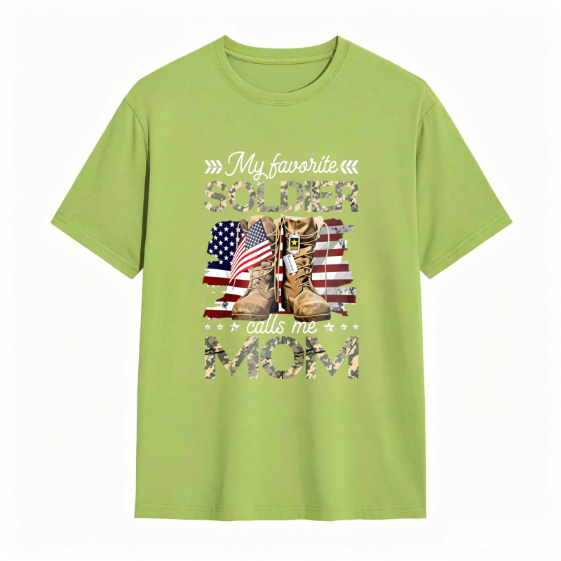 Dorawear™ Soldier Mom American Flag And Military Boots Design Unisex Classic T-shirt