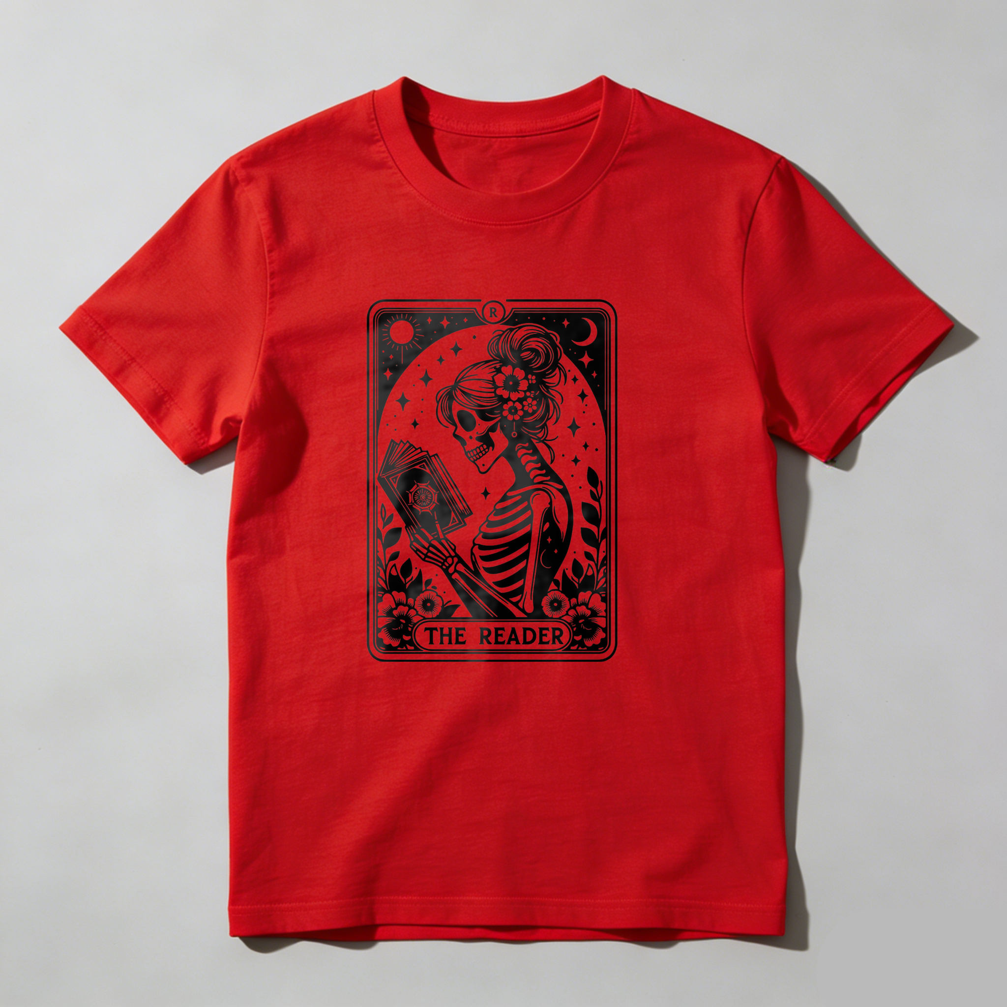 Dorawear The Reader Tarot Card Skeleton Reading T Shirt (1)