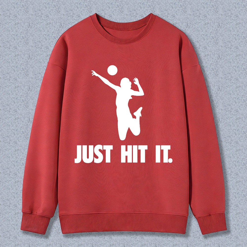 Dorawear™ Volleyball Player Silhouette Just Hit It Unisex Classic Sweatshirt