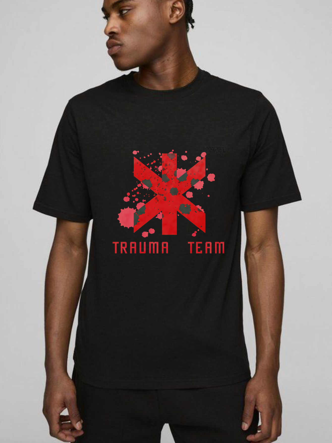 Dorawear Red Star Splatter Trauma Team Pure Cotton Short Sleeve T Shirt