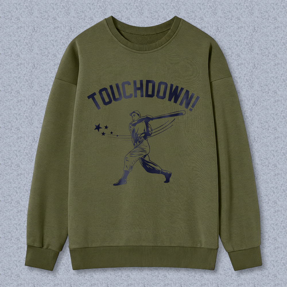 Dorawear™ Touchdown Baseball Player With Bat And Stars Unisex Classic Sweatshirt