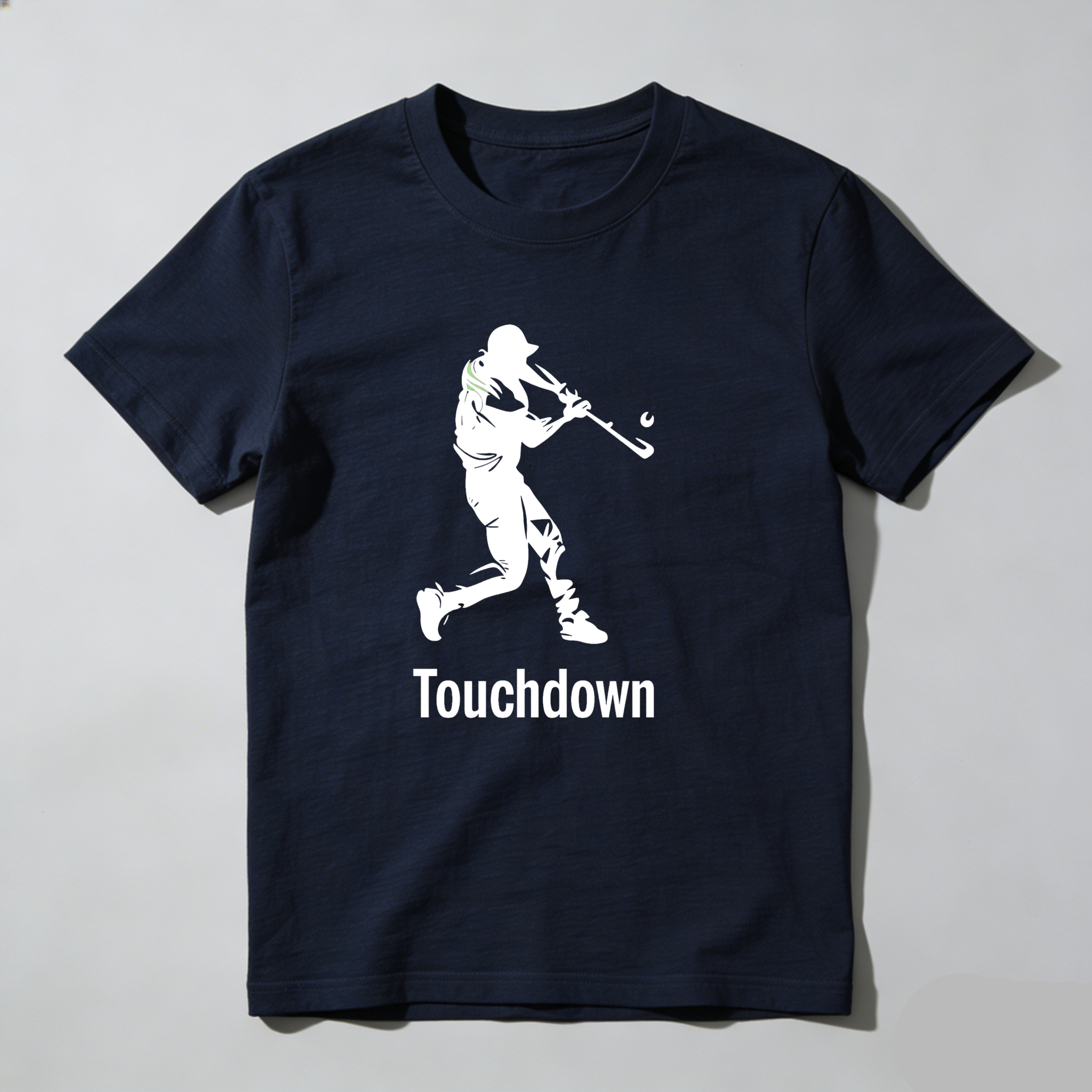 Dorawear™ Cricket Player Batting Silhouette Touchdown Text  T Shirt