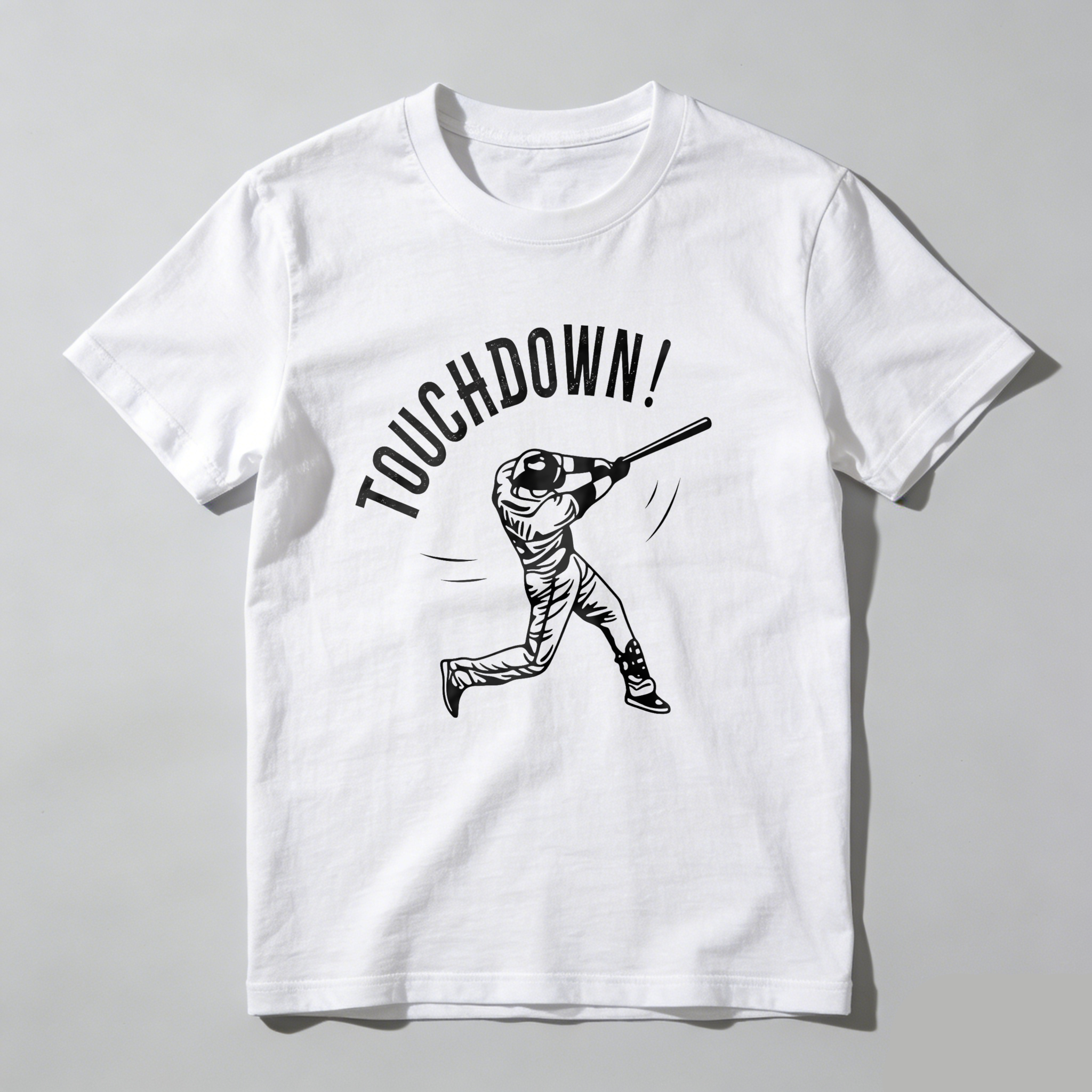 Dorawear™ Baseball Player Hitting with Bat Touchdown T-Shirt