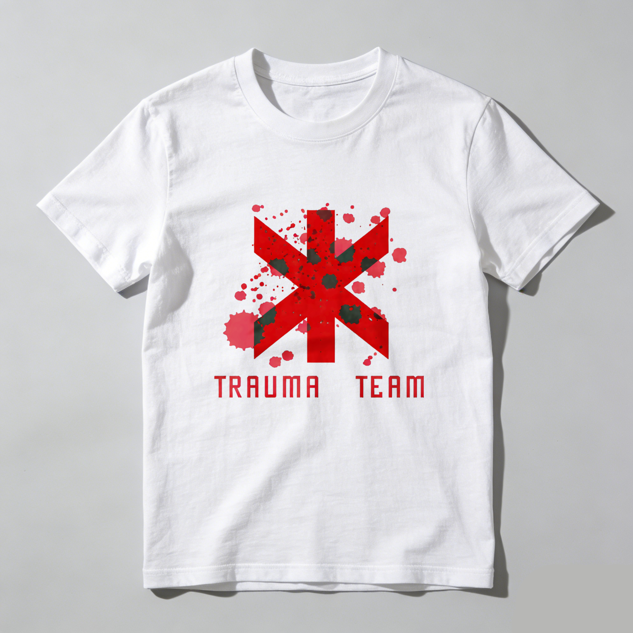 Dorawear Red Star Splatter Trauma Team Pure Cotton Short Sleeve T Shirt