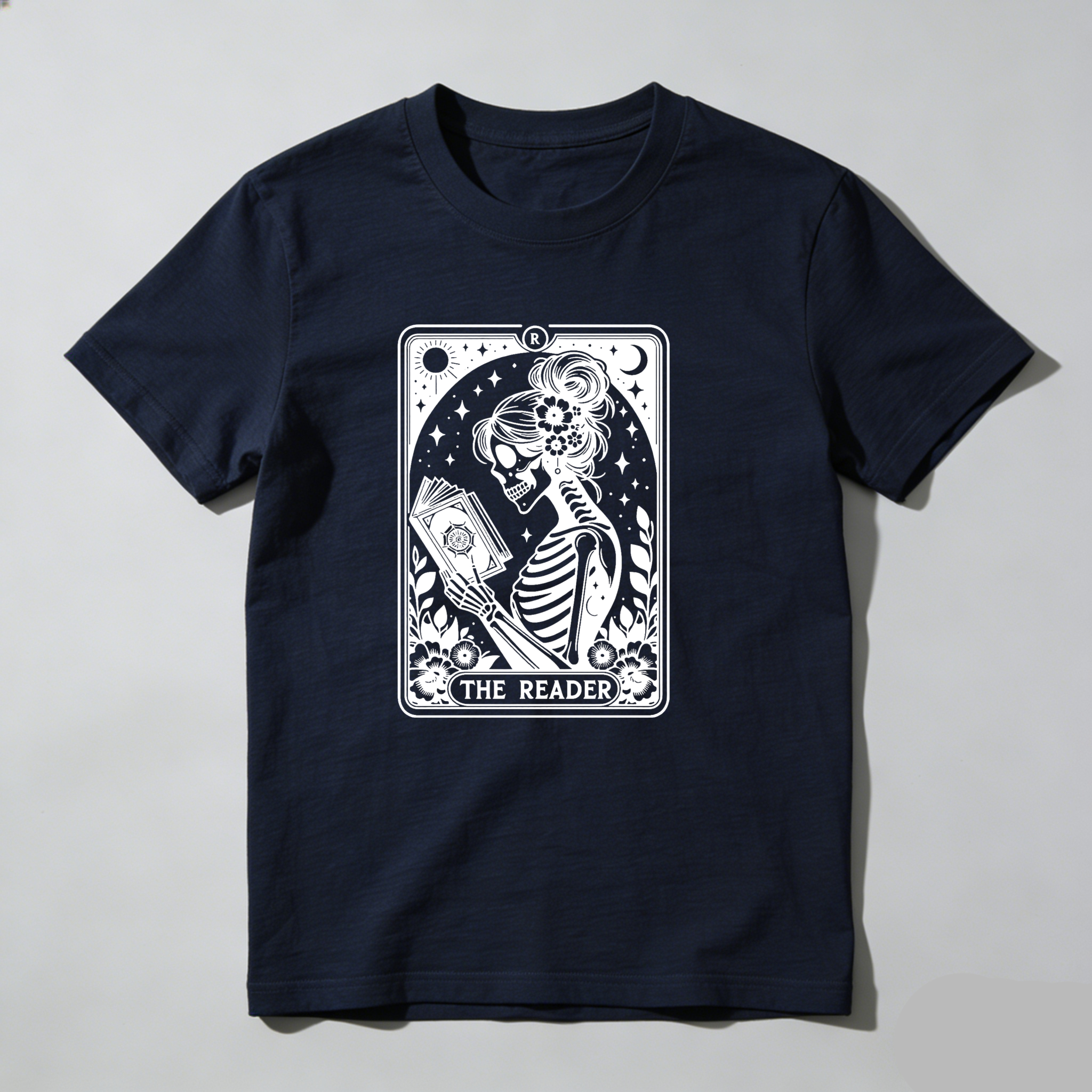 Dorawear The Reader Tarot Card Skeleton Reading T Shirt (1)
