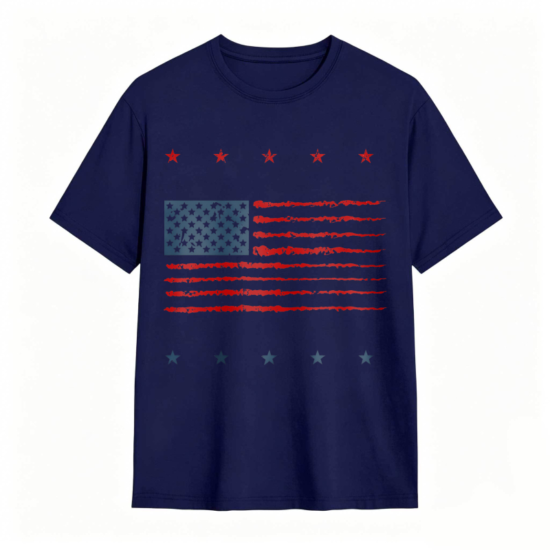 Dorawear™American Flag Design With Stars And Stripes T-shirt