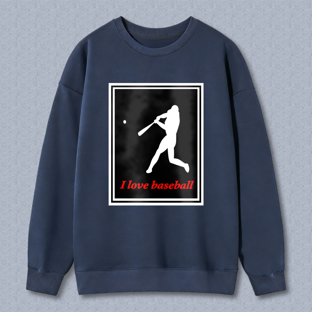 Dorawear™ Baseball Player Silhouette I Love Baseball Unisex Classic Sweatshirt