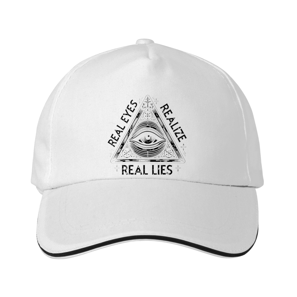 Dorawear™  Baseball Cap With All Seeing Eye And Real Eyes Real Lies Text