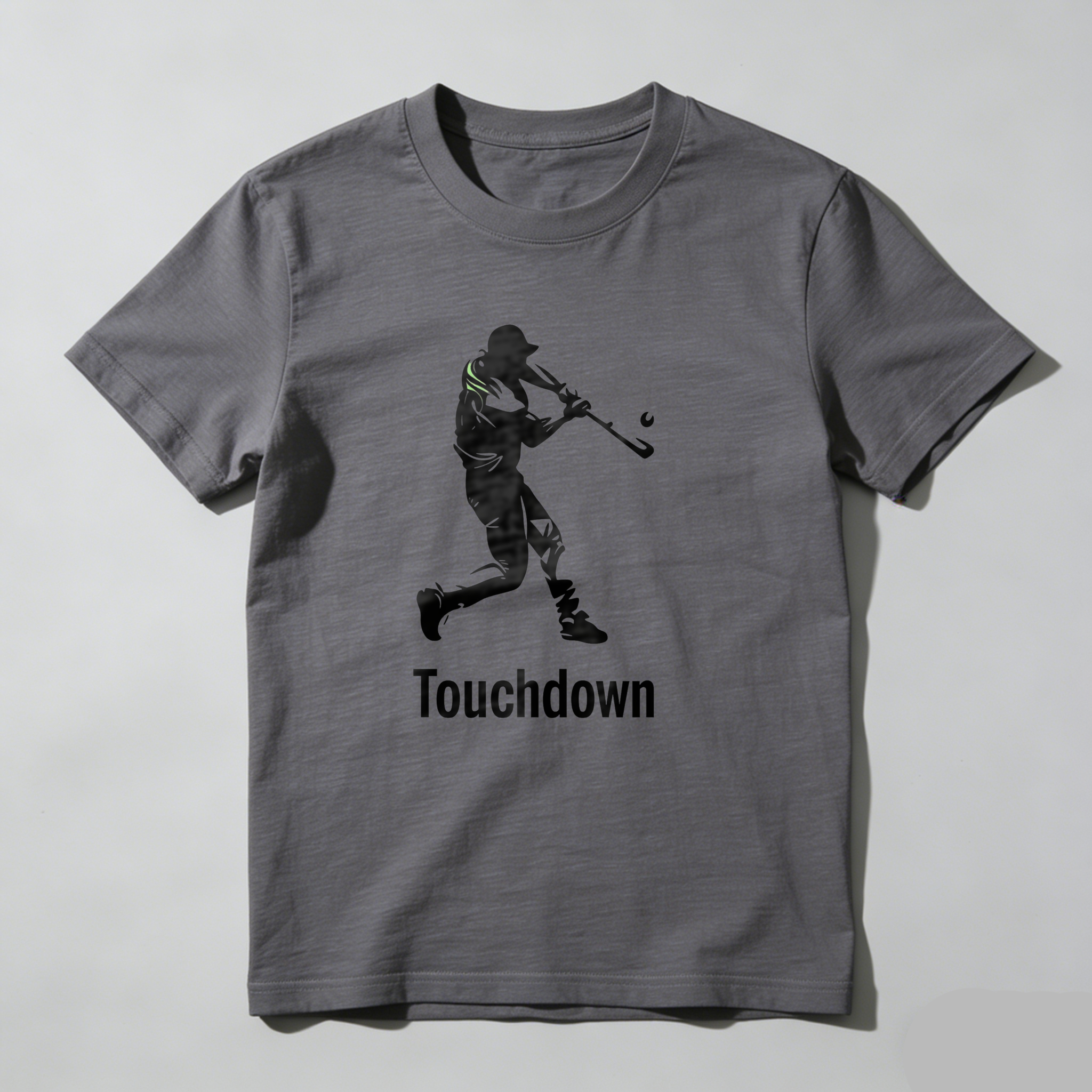 Dorawear™ Cricket Player Batting Silhouette Touchdown Text  T Shirt