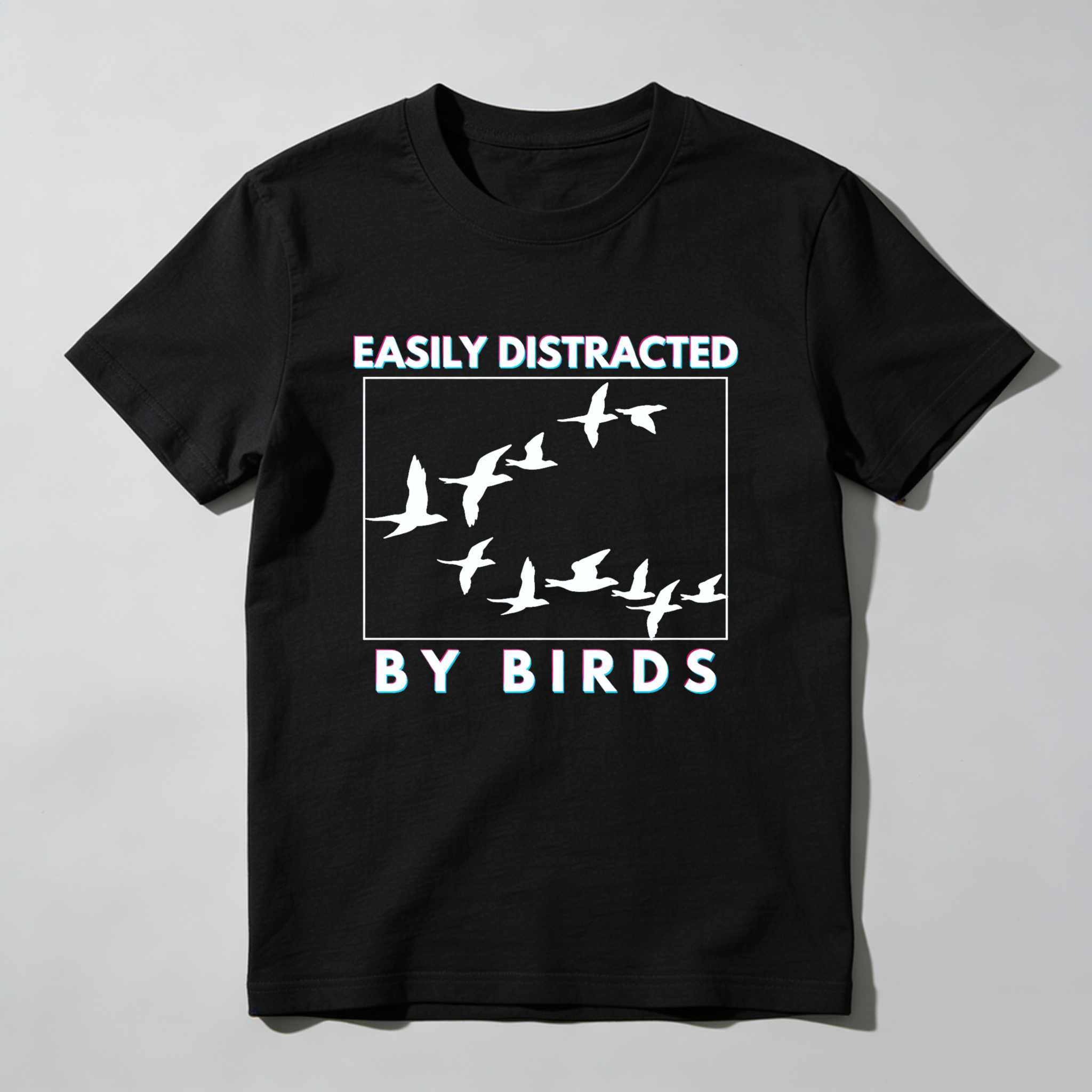 Dorawear Easily Distracted By Birds Pure Cotton Short Sleeve T Shirt