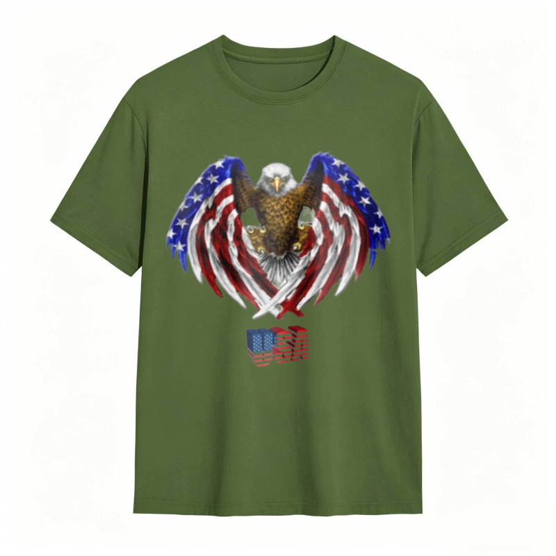 American Eagle With Flag Wings And Usa Flag T-shirt