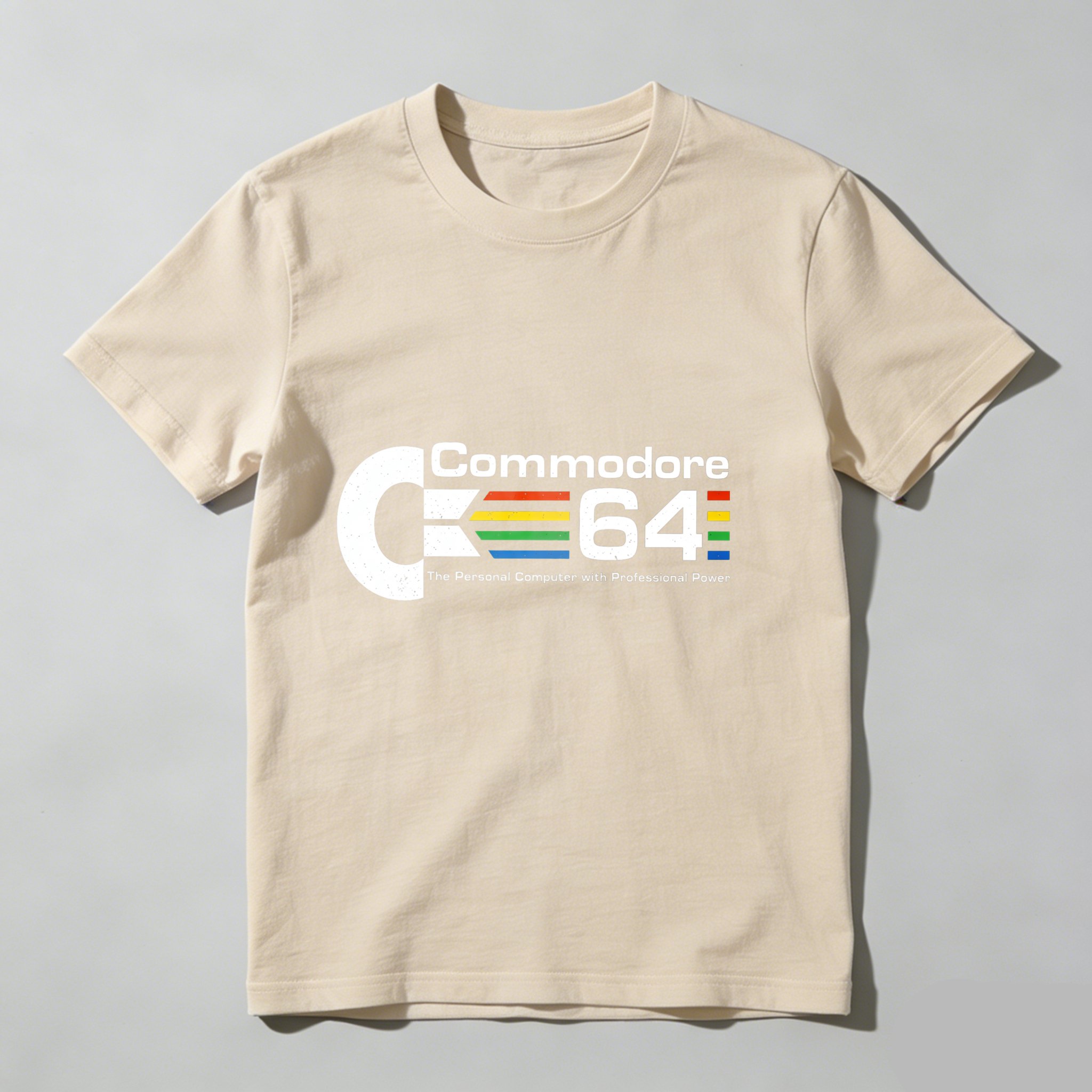 Dorawear™ Commodore C64 Logo With Rainbow Stripes T Shirt