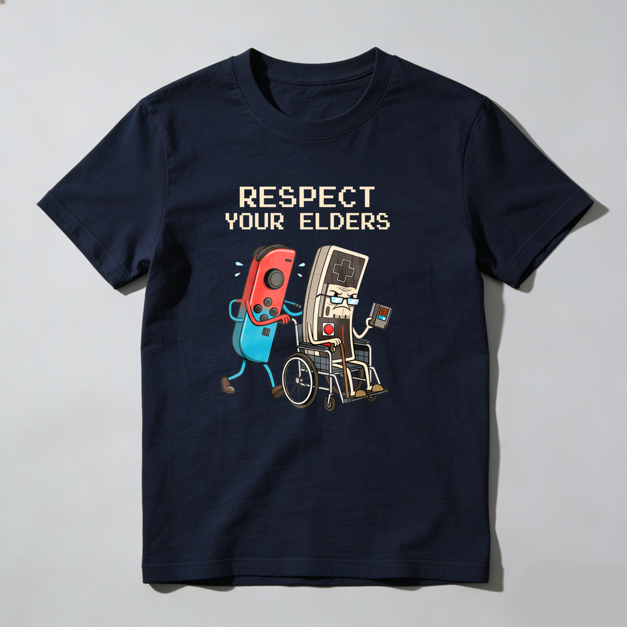 Respect Your Elders Game Controllers tshirt 100% cotton