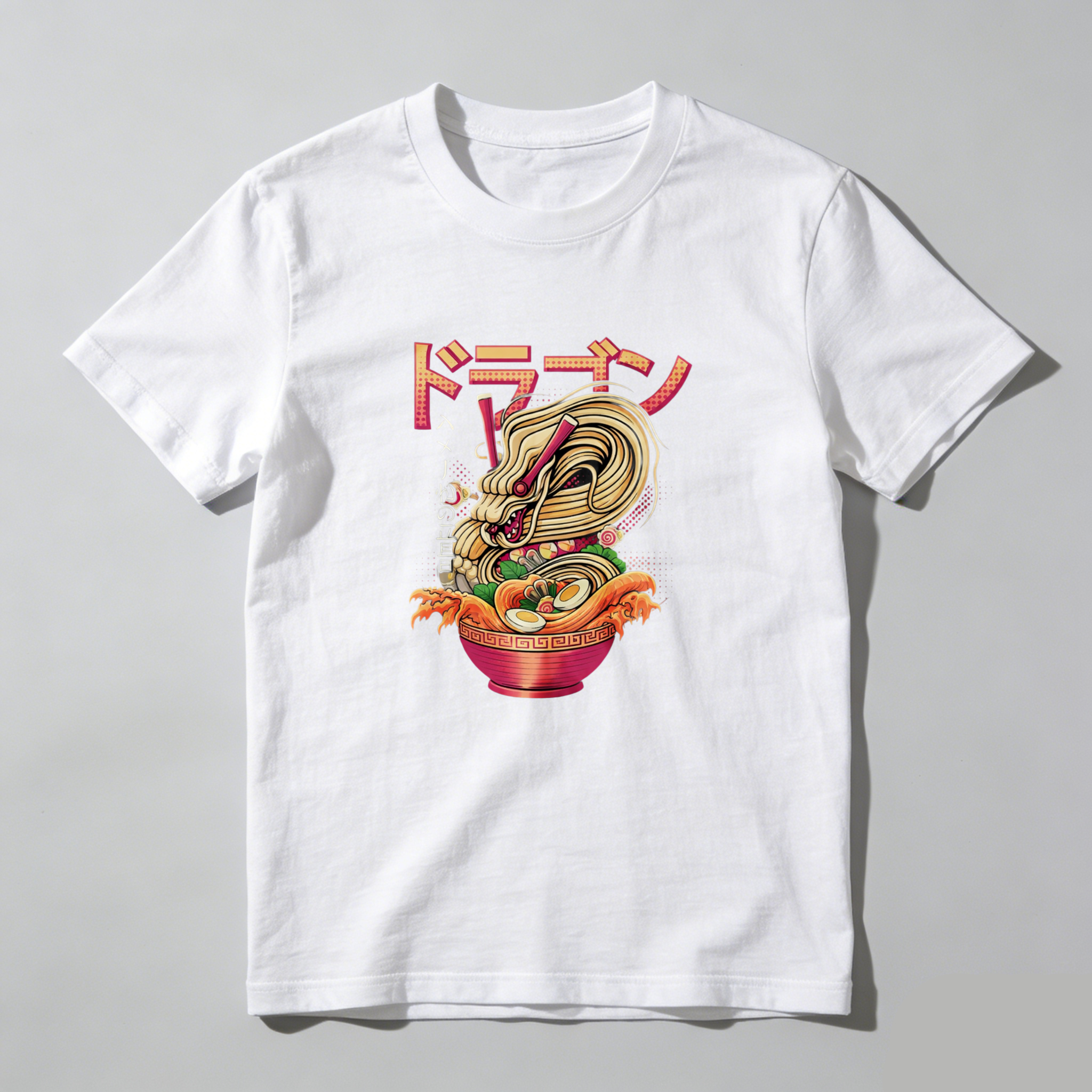 Dorawear™ Dragon Ramen Noodle Art Pure Cotton Short Sleeve T Shirt-Dorawear