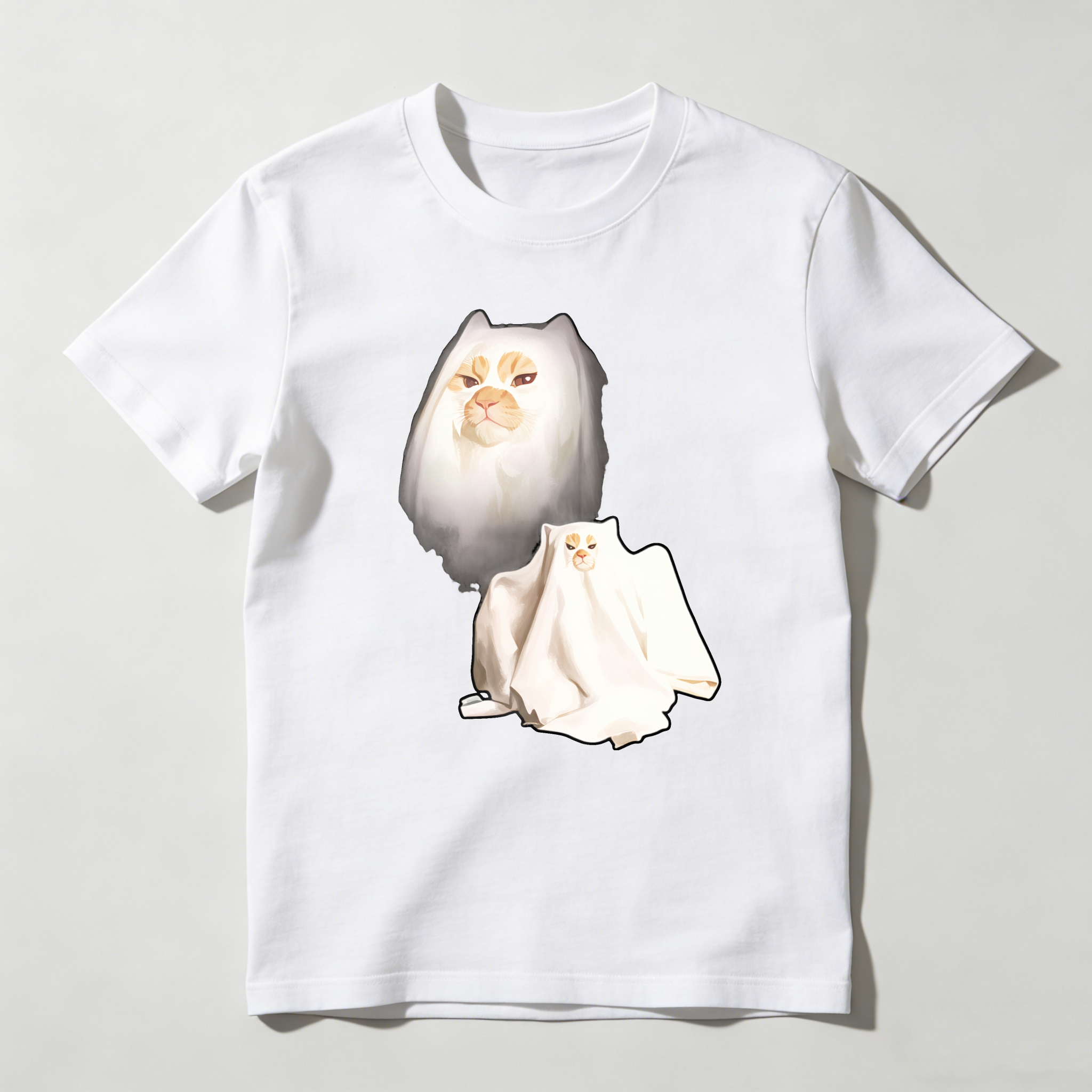Dorawear™ Cat And Towel Art Print Design T Shirt